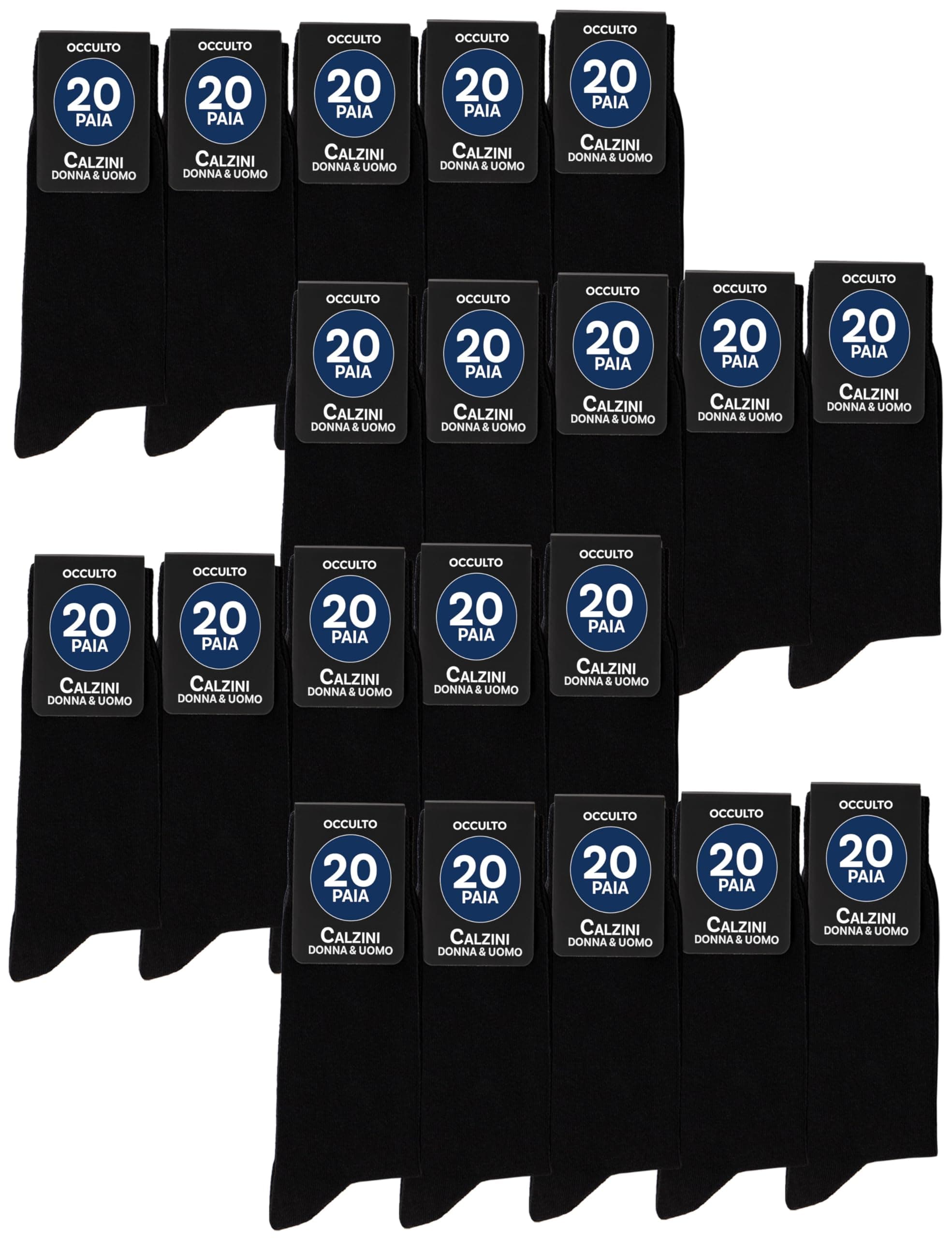 Occulto calze nero pacco da 10, pacco da 20, pacco da 30 (modello: Hermann), calzini nero