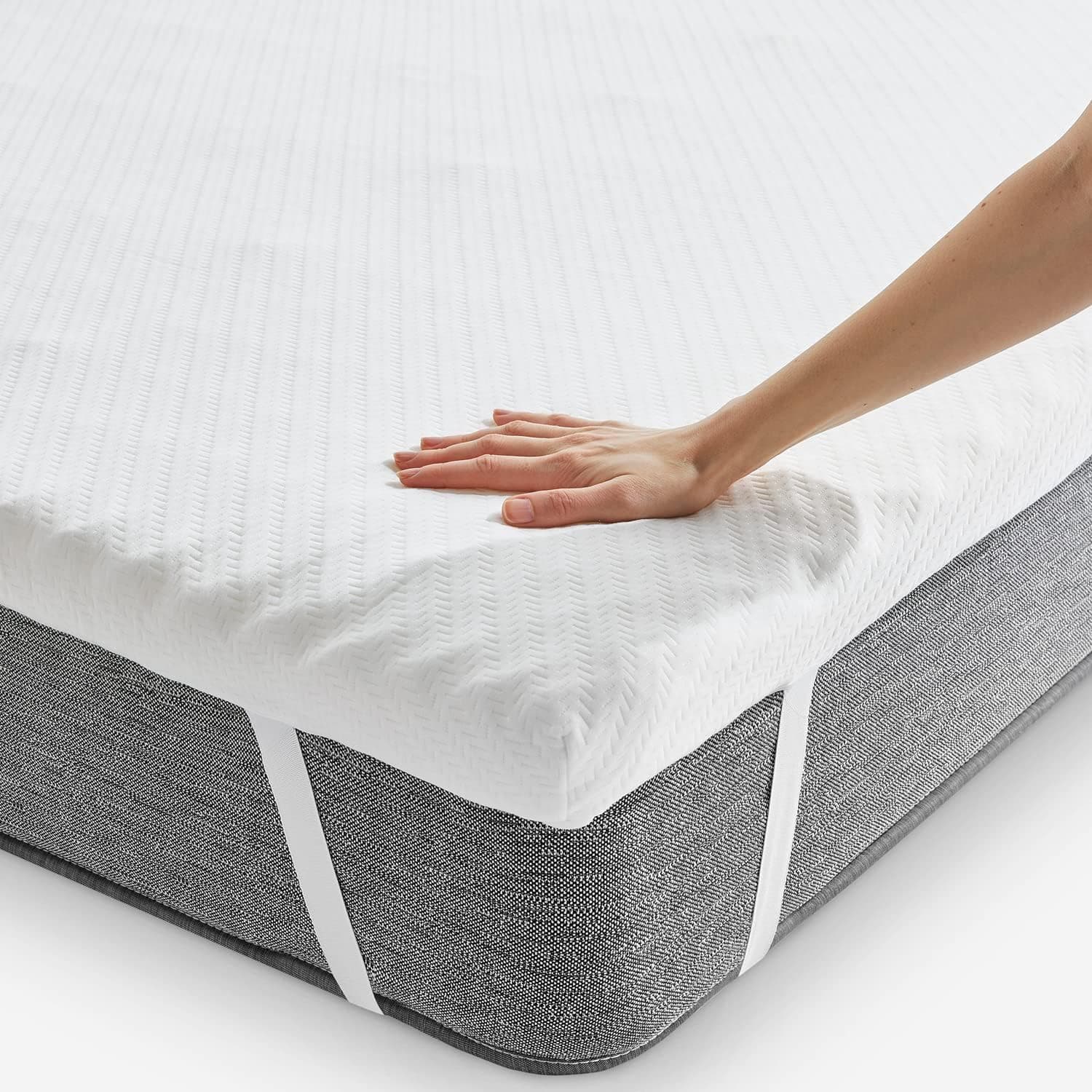 PIKOLIN Topper de Hotel Viscoelástico 7cm Multizonas 90 x 190 cm | Memory Foam multizona 7cm | Antideslizante | Desenfundable cremallera | Transpirable | Hotel