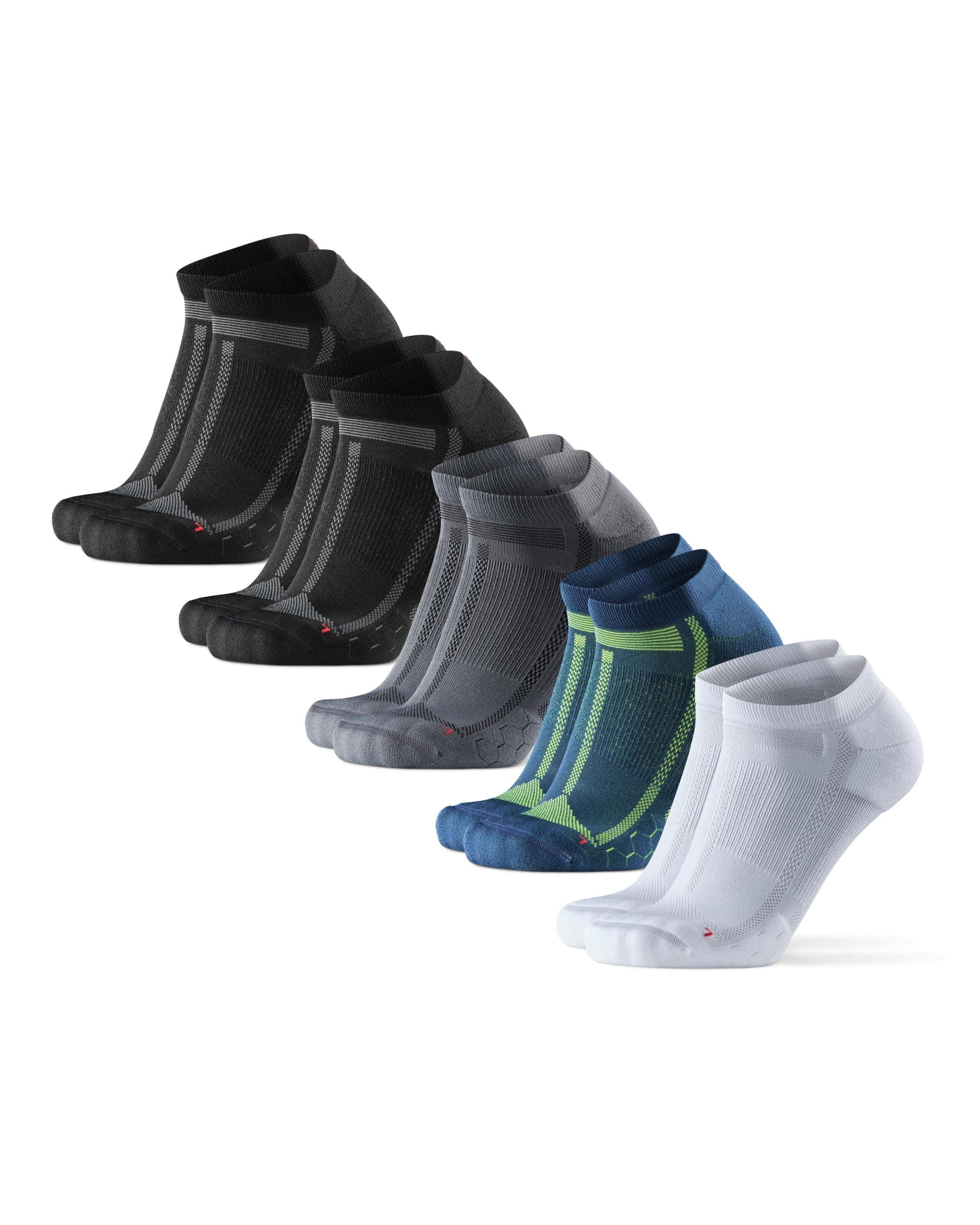DANISH ENDURANCE Calcetines de Running Hombre, Antideslizantes, Calcetines Antiampollas, Hombres y Mujeres, 5 Pack