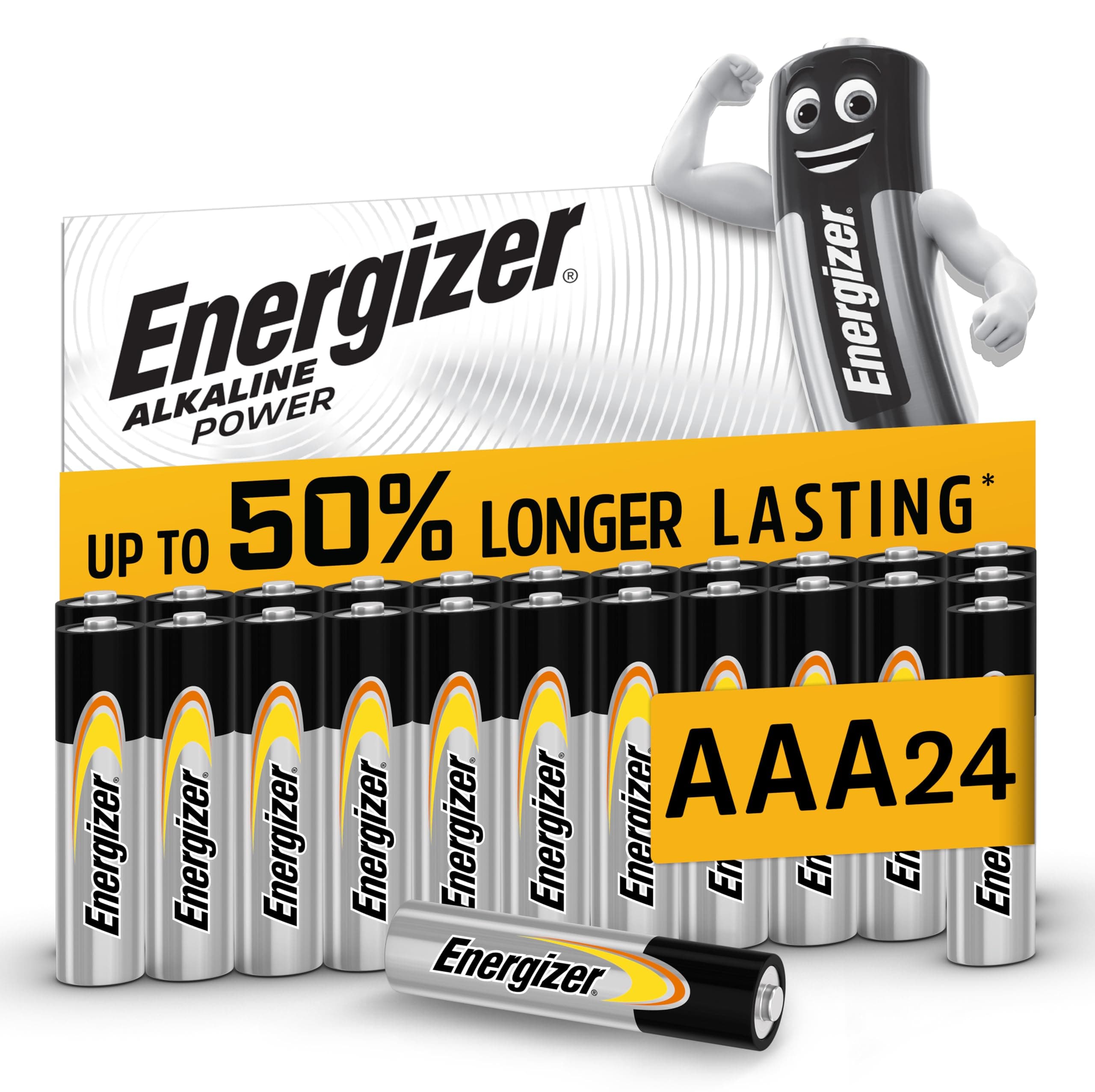 Energizer Alkaline Power Piles AAA (Lot de 24) - Micro LR03 Alcalines 1,5 V- Énergie Longue durée - Idéales pour Les appareils du Quotidien - Emballage 100% Recyclable [Exclusivité Amazon]