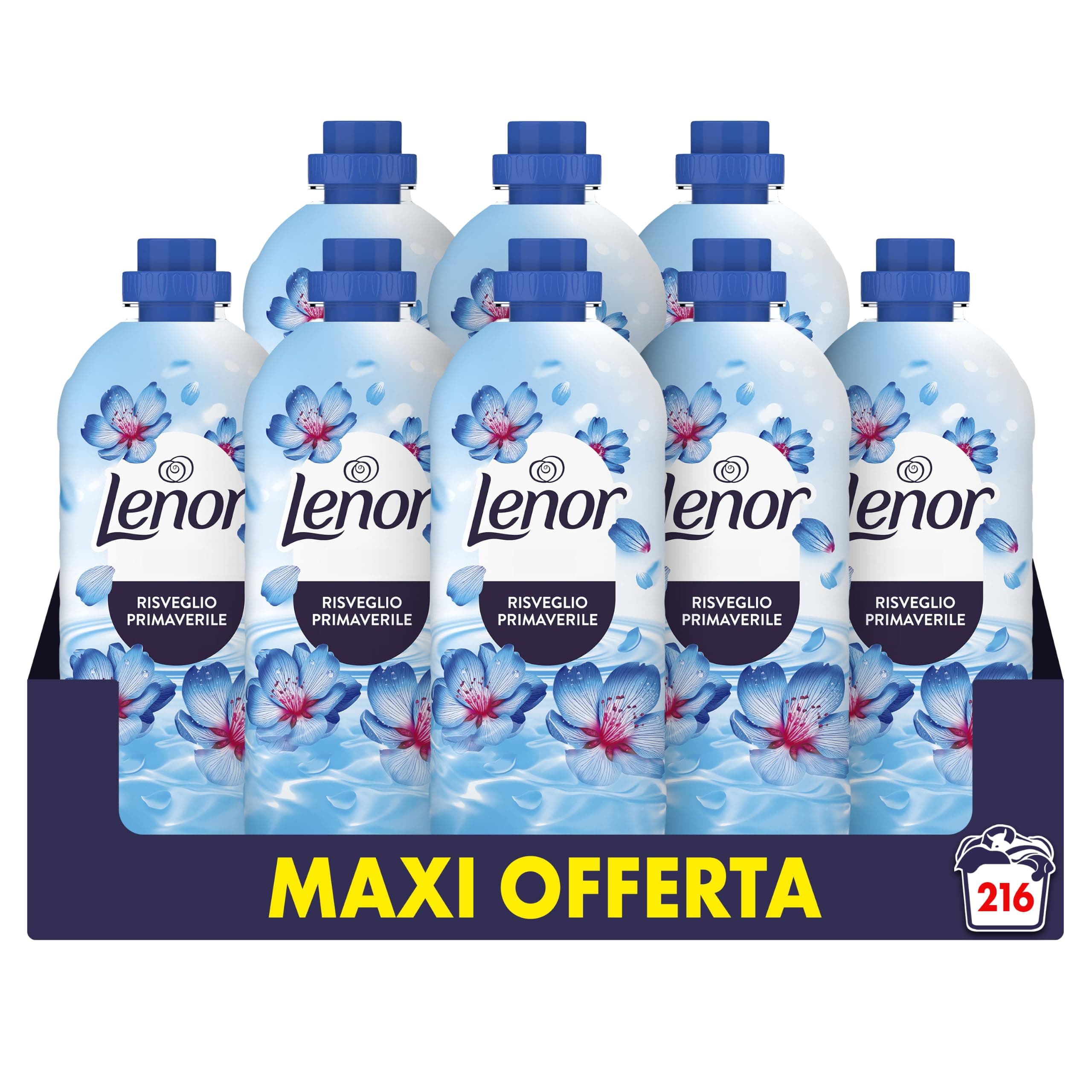 Lenor Ammorbidente Lavatrice Concentrato 216Lavaggi (8X27), Risveglio Primaverile, Lenzuola Che Profumano Di Pulito Fino A 1 Settimana