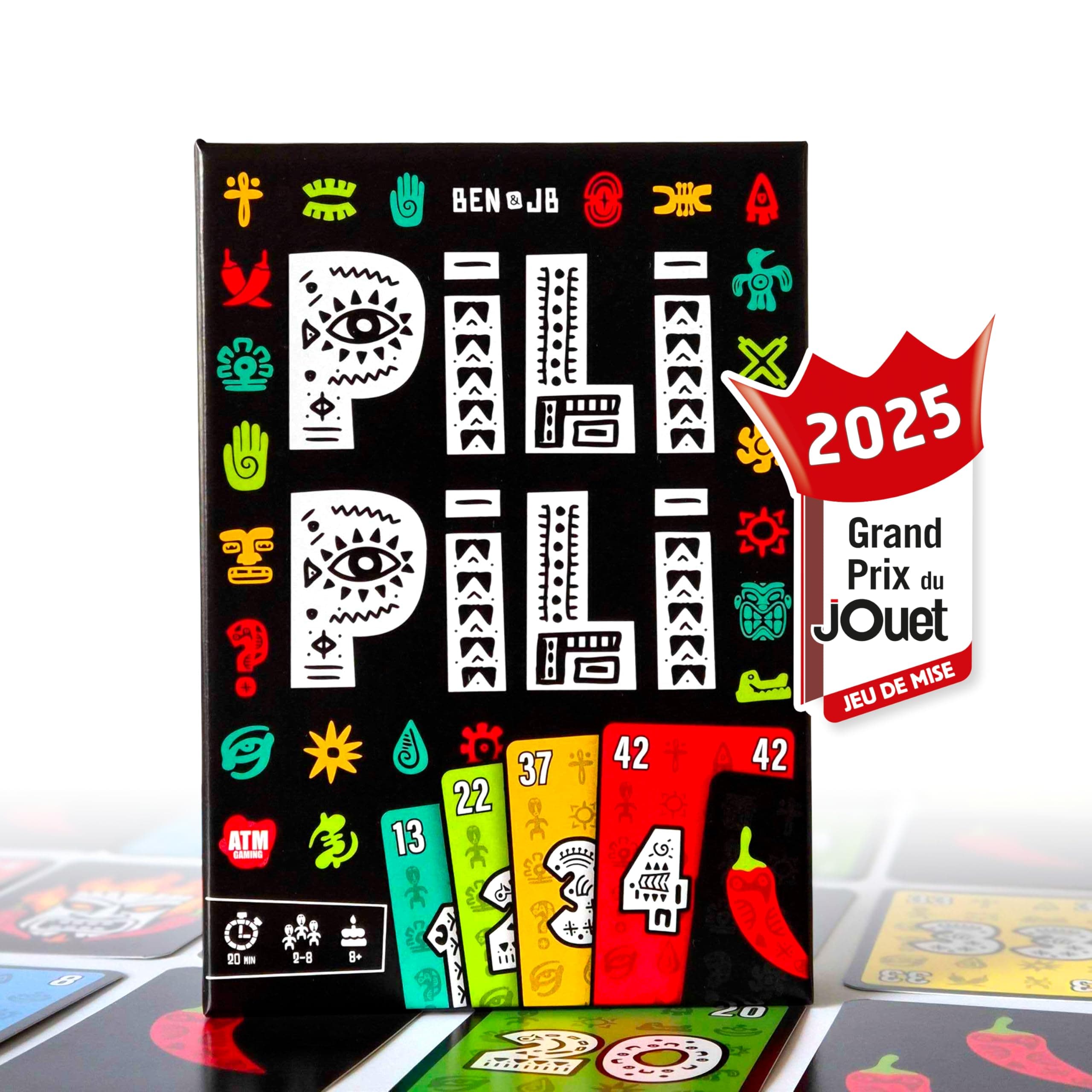 ATM Gaming PILI PILI - Jeu de société - Vainqueur Grand Prix du Jouet 2025 - Jeu de Cartes Tactique et d’Ambiance - 2 à 8 Joueurs - 20 Min - Idée Cadeau Original