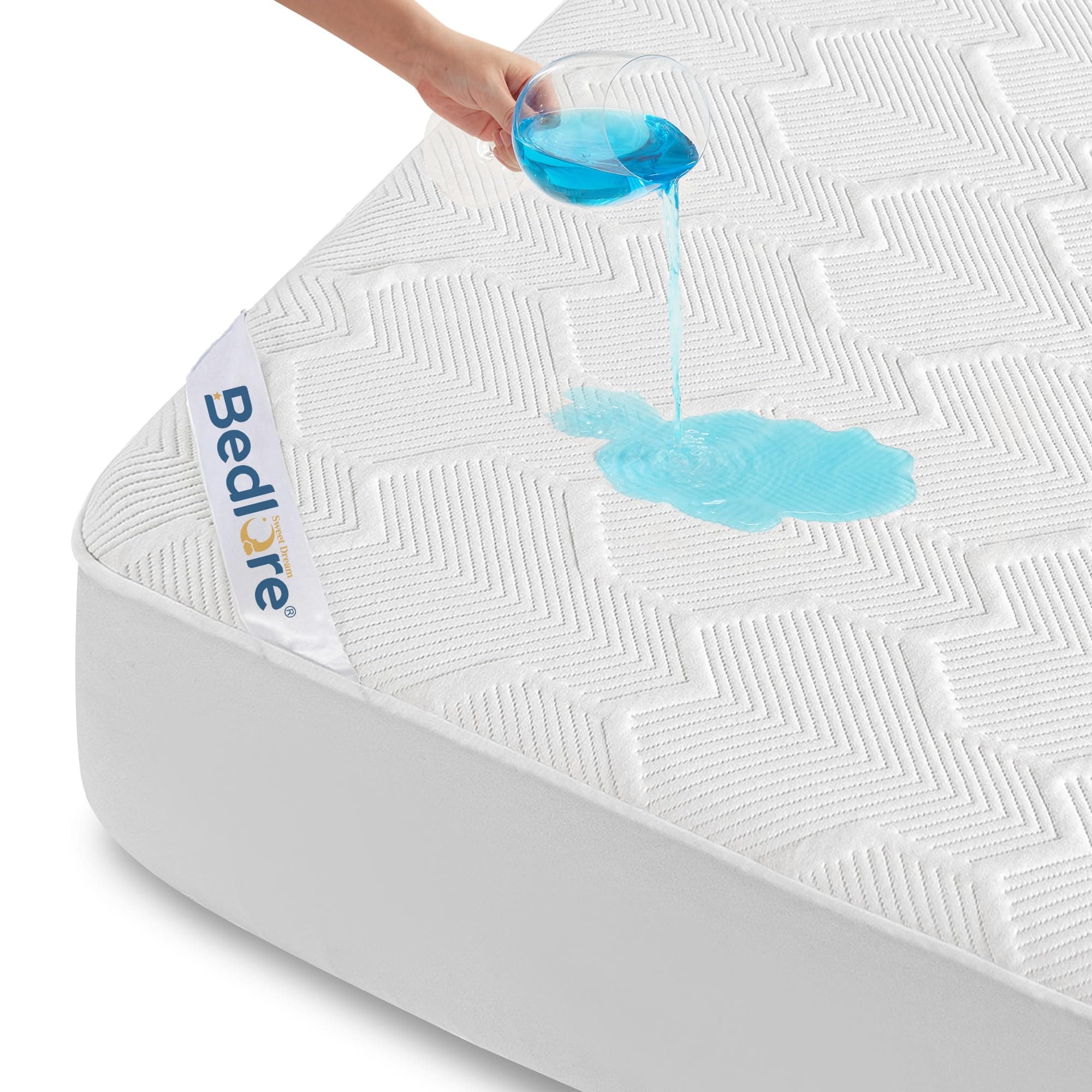 Protège Matelas Imperméable 140x200 cm, BEDLORE Housse de Matelas Integral 30 cm avec Élasticité Tout Autour, Couvre Matelas Respirant, Alèse Adulte Certifiée Oeko-TEX (Blanc)