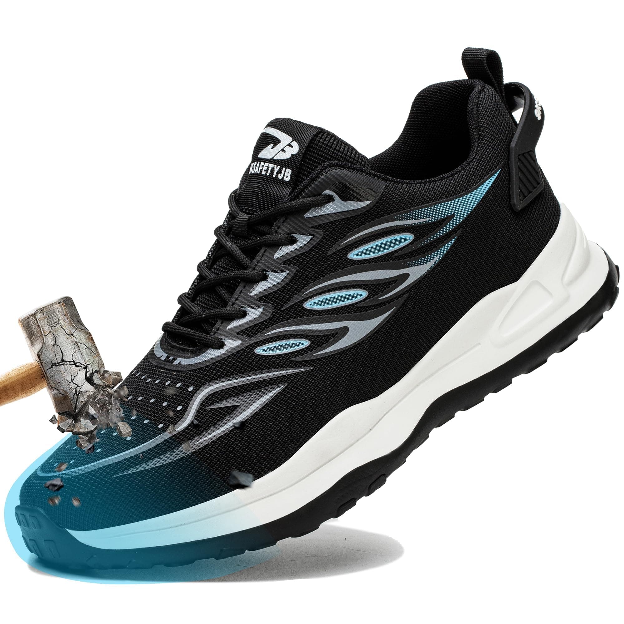 YEKOYIOO Zapatos de Seguridad para Hombre Mujer Ligero Zapatillas de Seguridad Calzado Trabajo Comodo Antideslizante con Puntera de Acero 38-46 EU