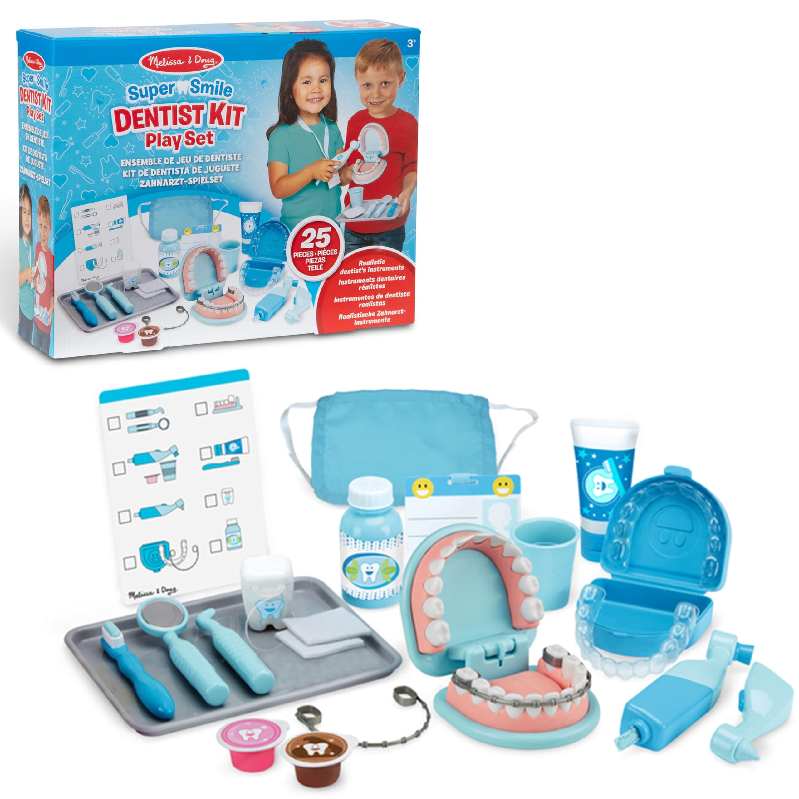 Melissa & Doug - Super Smile Zahnarzt Spielset, 26-teilig, Mit realistischem Zubehör, Für Kinder ab 3 Jahren