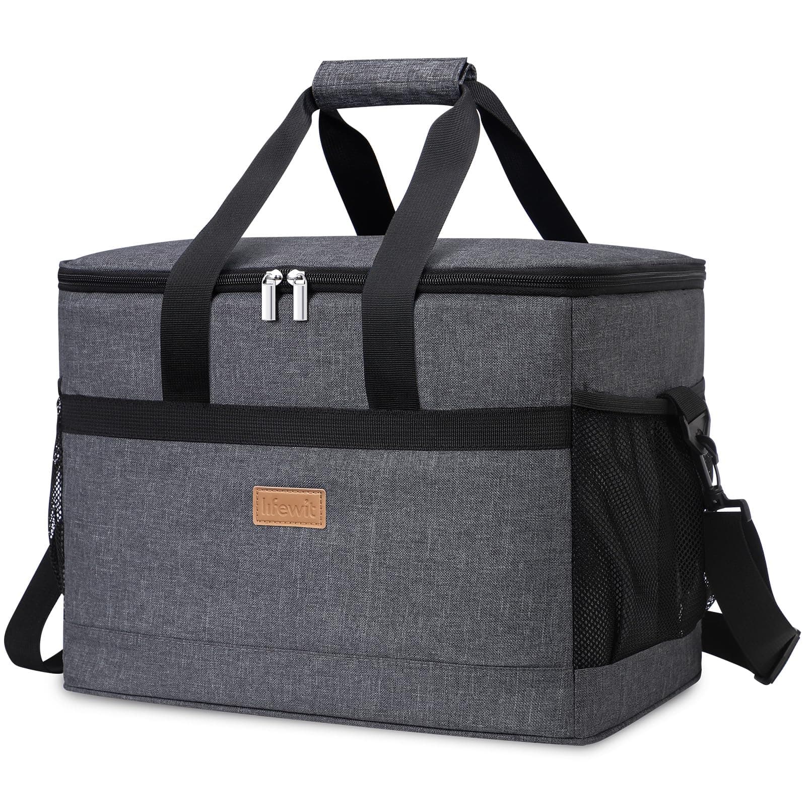 Lifewit Sac Isotherme 30L, Grand Format Glaciere Souple Isothermes, Portable Sacs Isotherm Courses Surgelés pour Voyage, Pique Nique, Camping, Plage, Gris Foncé