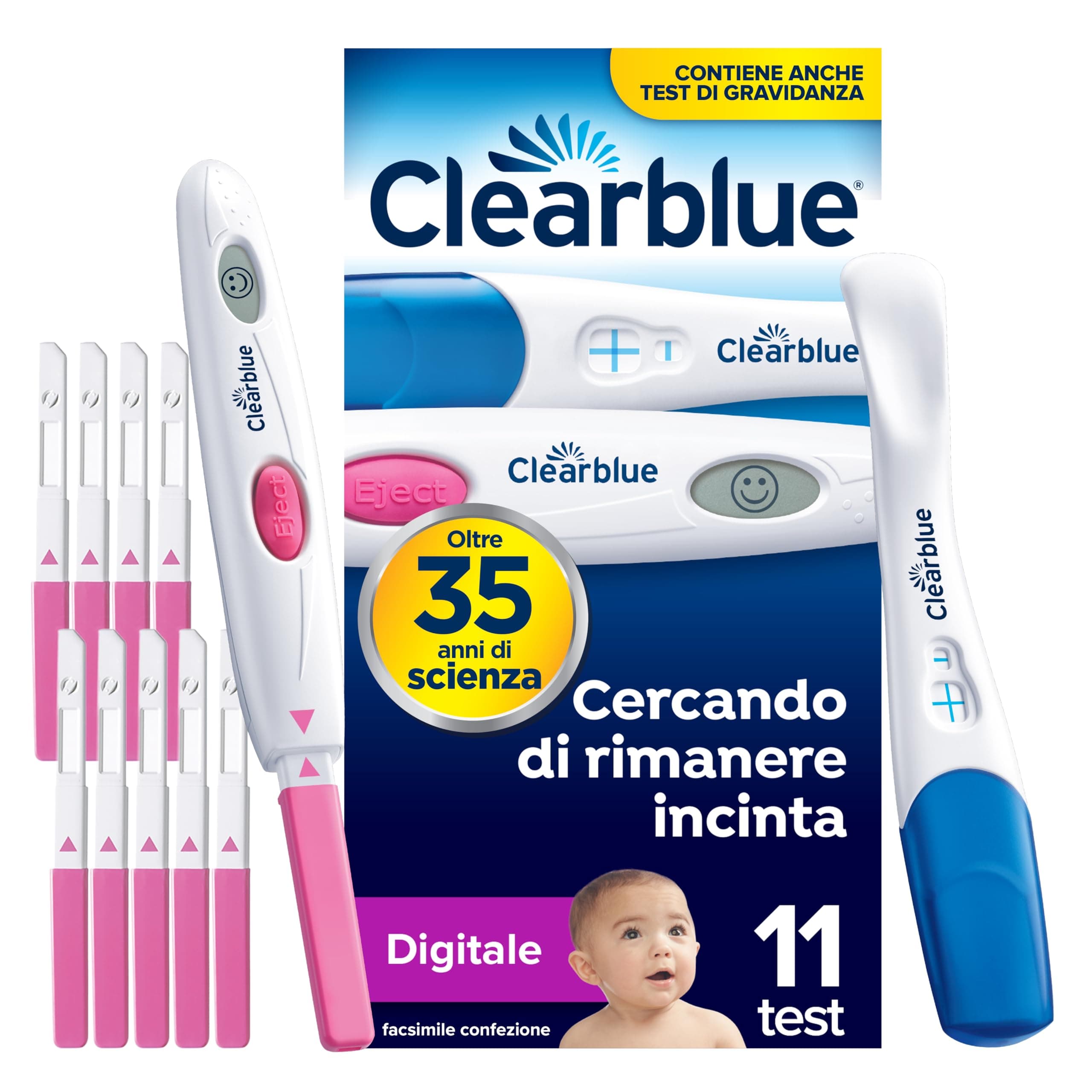 Test di ovulazione Digitale e Test di gravidanza Clearblue, 10+1