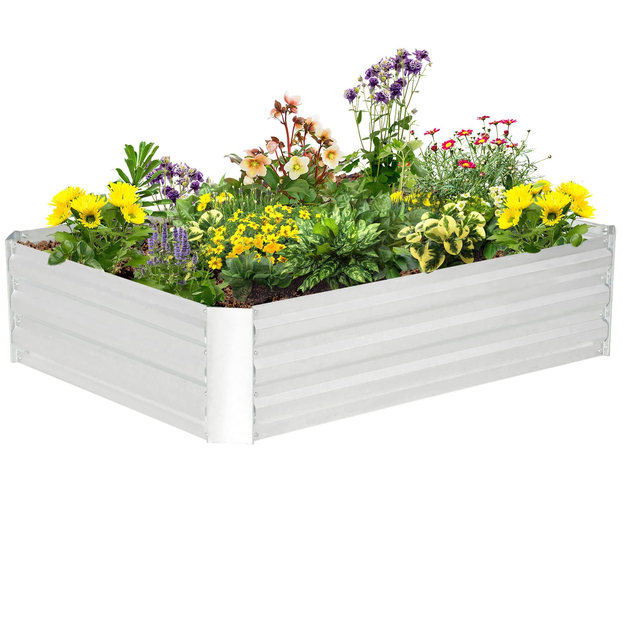 Outsunny Hochbeet aus Stahl, Pflanzbeet Frühbeet Gartenbeet Blumenkasten stapelbar, Pflanzkasten Gemüsebeet 120x90x30cm für Garten Balkon, Pflanzkübel für Blumen, Pflanzen, Gemüse