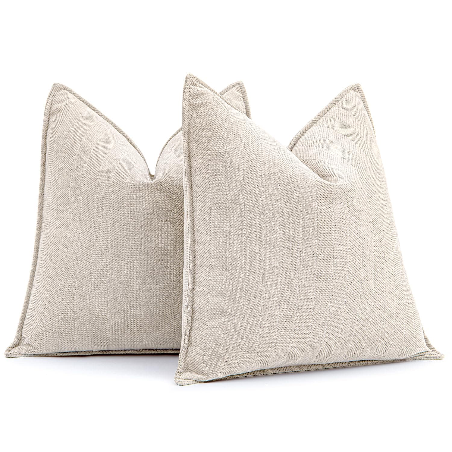 MIULEE 2er Kissenbezug 50x50 Creme Chenille Kissenbezüge Kissenhülle Sofakissen dekokissen zierkissen Elegantes Design für Couch Sofa Wohnzimmer