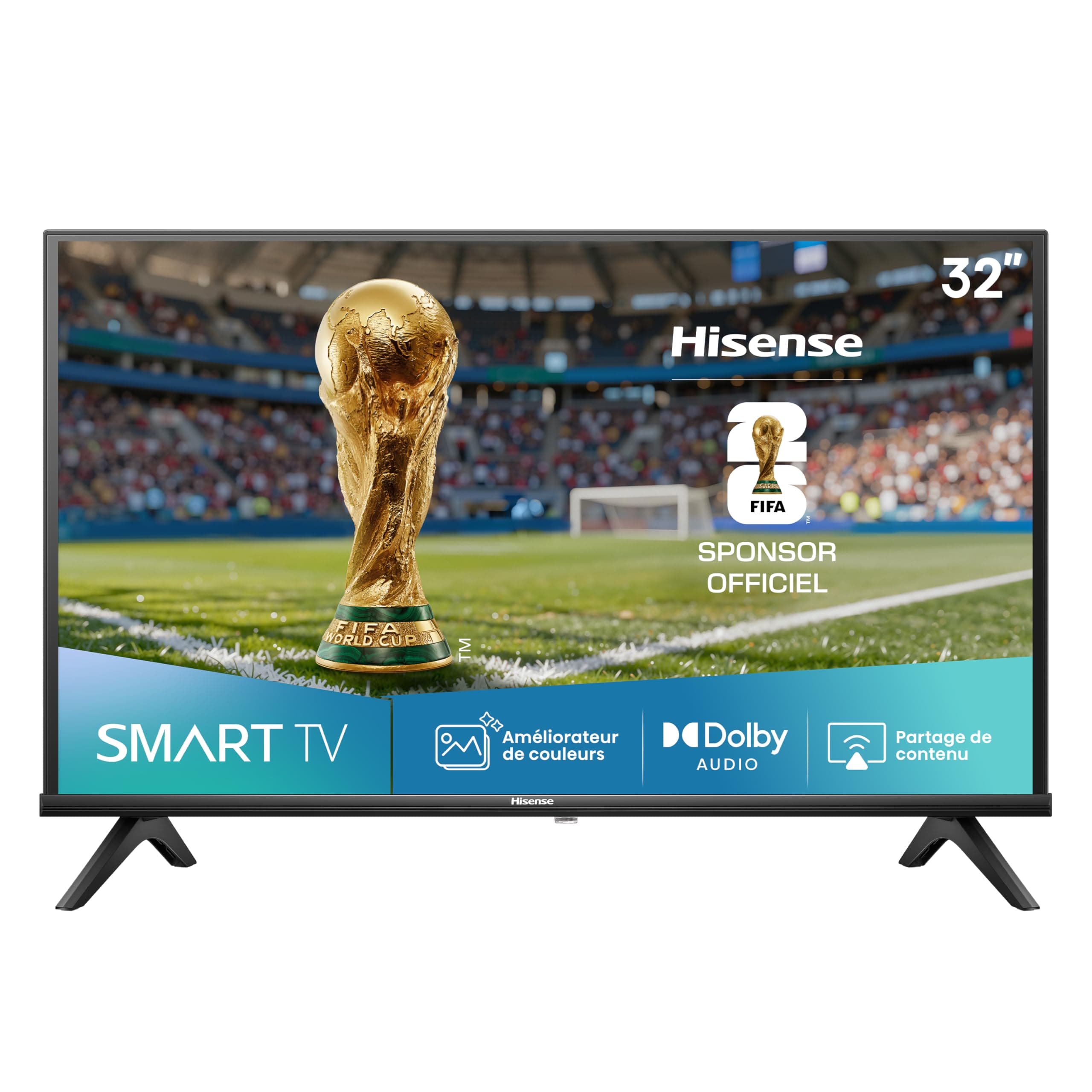 Hisense Téléviseur connecté 32 Pouces 32A4Q - Full HD 60Hz, Mode Sport IA, Dolby Audio, VIDAA OS avec Youtube, Netflix, Canal +(Modele 2025)