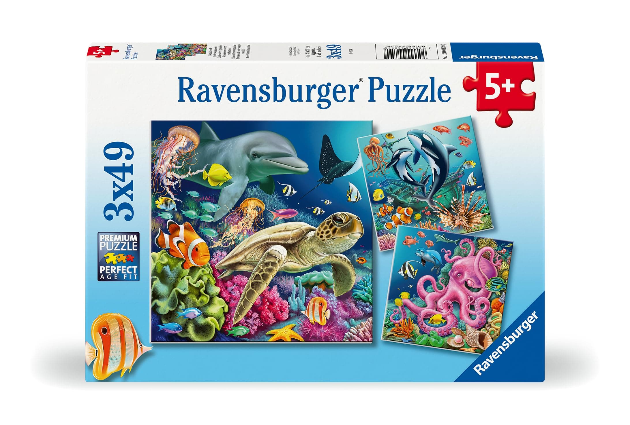 Ravensburger Kinderpuzzle - 12000859 Bezaubernde Unterwasserwelt - 3x49 Teile Puzzle für Kinder ab 5 Jahren
