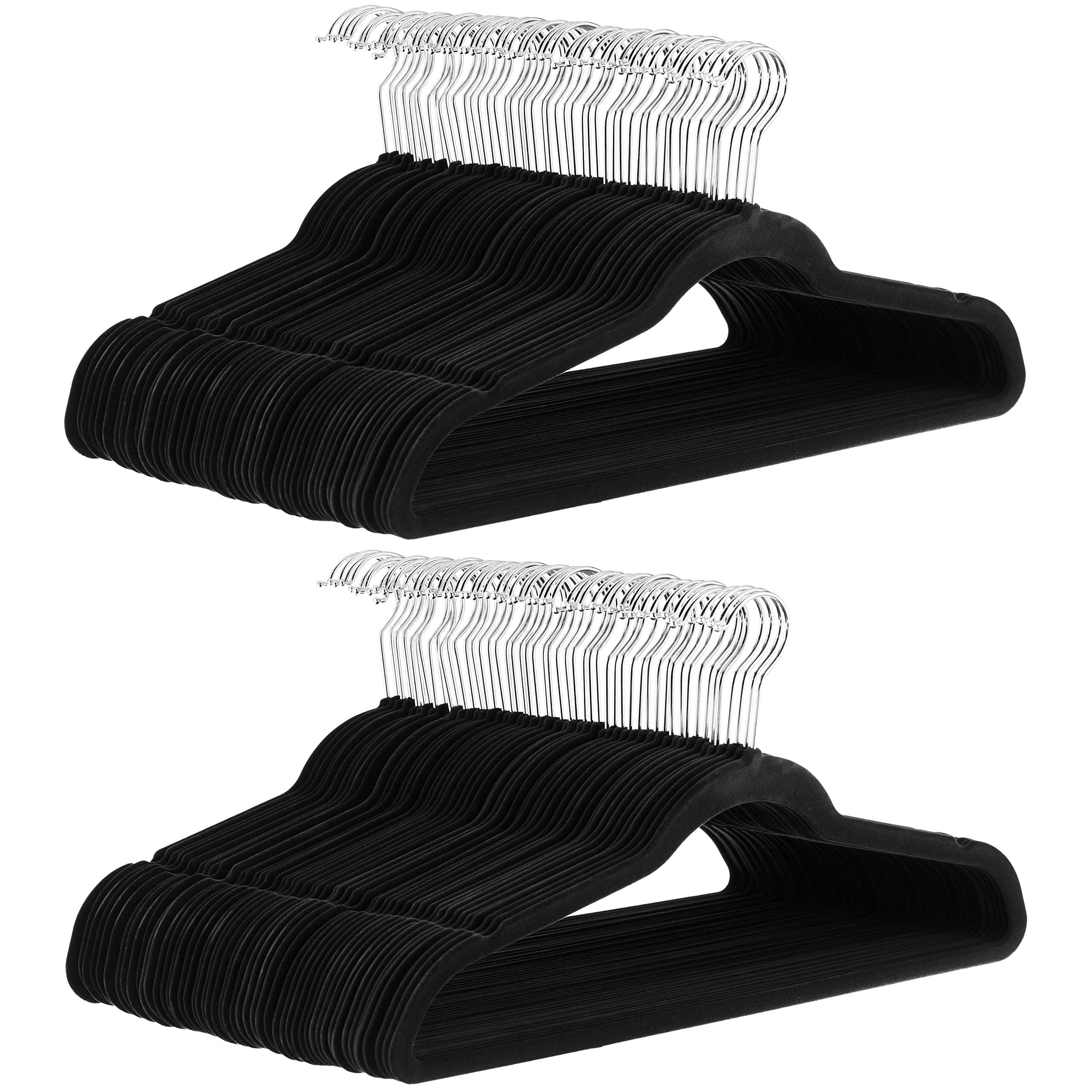 Amazon Basics Lot de 100 cintres en Velours pour Costumes Noir