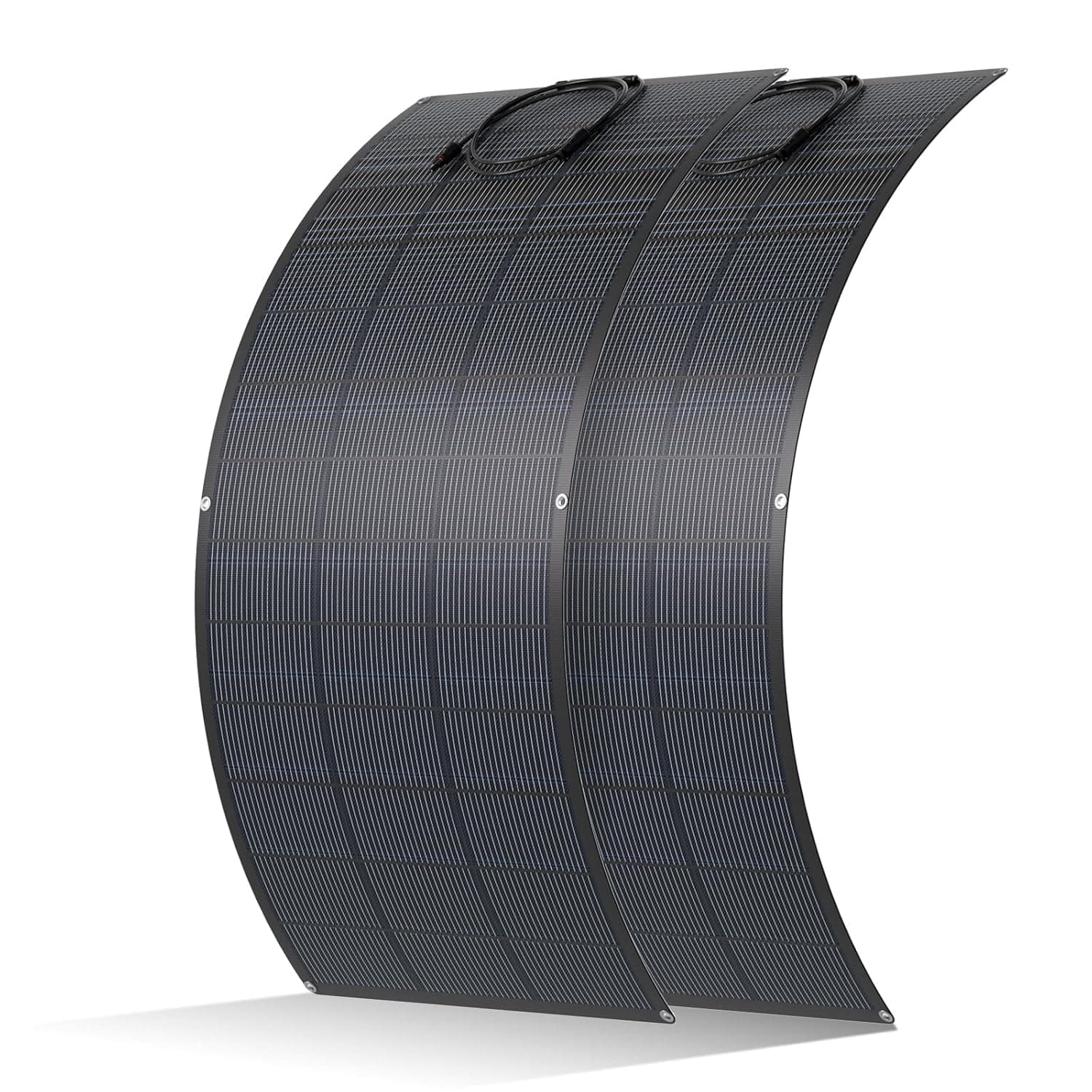ECO-WORTHY Panneau Solaire Souple 400W(2 * 200W), Cellule Mono 18BB 25% de Conversion élevée Matériau ETFE pour Balcon, Camping-car, Bateau, Toit, Camping, Maison, Yacht, Surfaces irrégulières