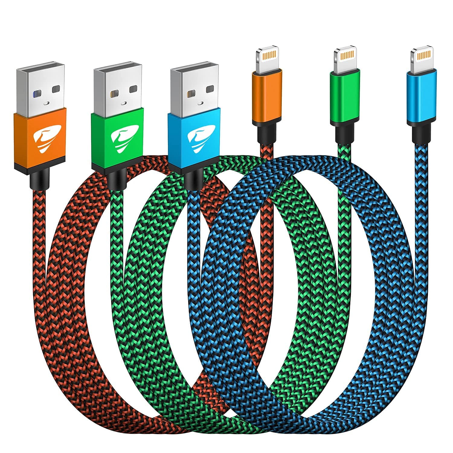 Yosou Cavo iPhone [2 Metri 3Pezzi] Cavo Lightning Usb Certificato MFi Cavetto iPhone Filo Caricatore Carica Rapida Caricabatterie Nylon per iPhone 14 13 Pro Max 12 11 XR XS X 8 7 6s 6 Plus SE iPad