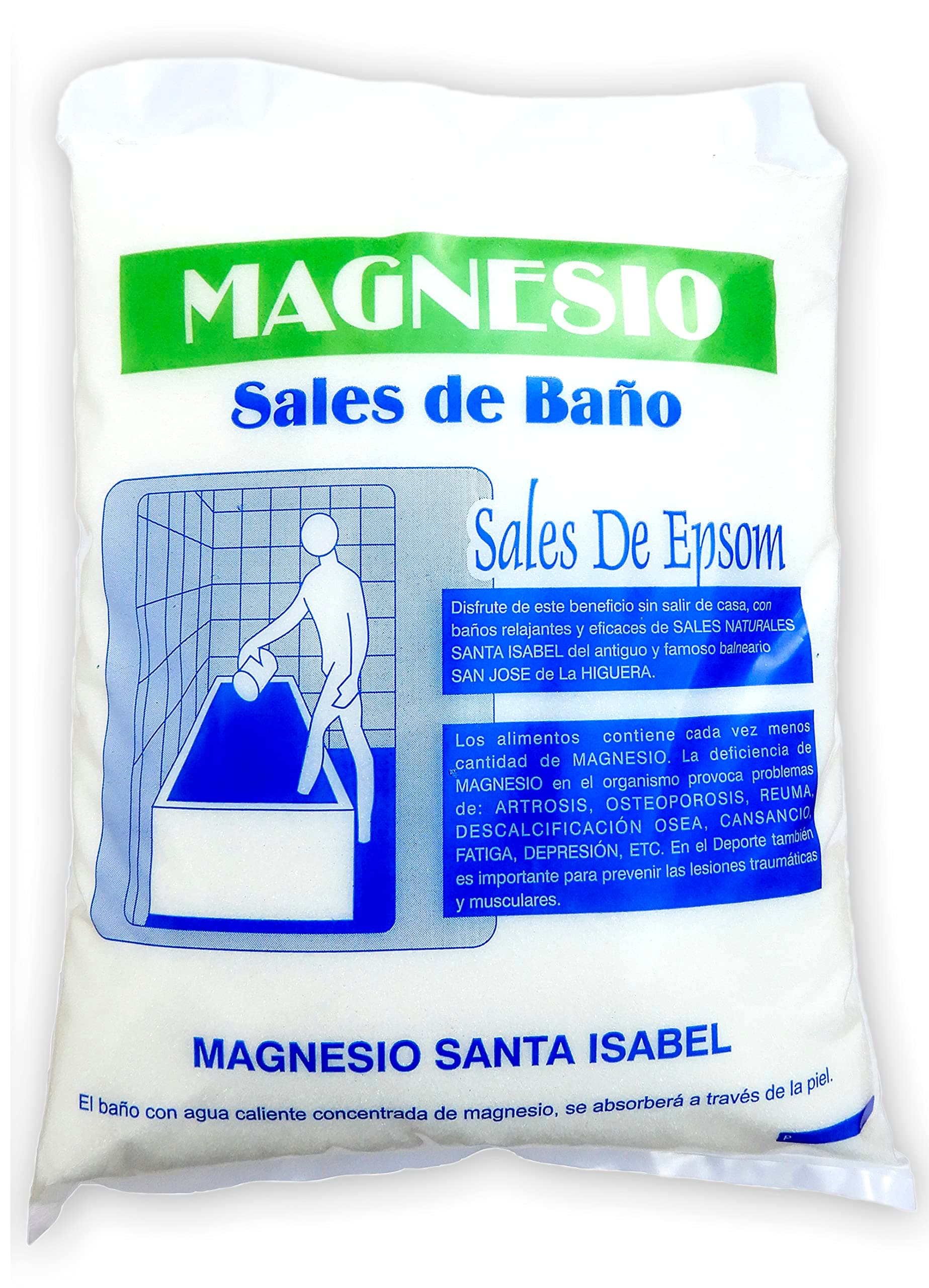 Sales de Epsom Naturales 4,5 Kg. Magnesio Santa Isabel del antiguo Balneario del Yacimiento de La Higuera. Baño y Cuidado Personal.