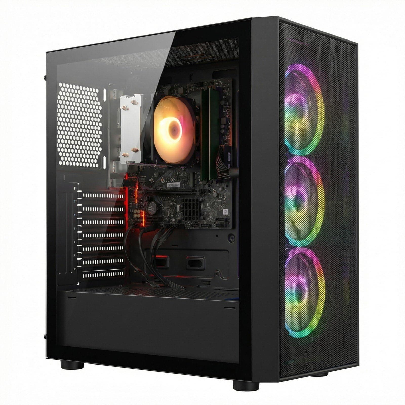 STGsivir PC Gaming, Ryzen 7 5700G, Vega 8, 16G DDR4, 1T SSD | Ordenador Gaming para Streaming, Edición de Video, Tareas, hasta 4.6 GHz, WiFi 6, BT 5.0, HDMI, Win11 Pro, ARGB