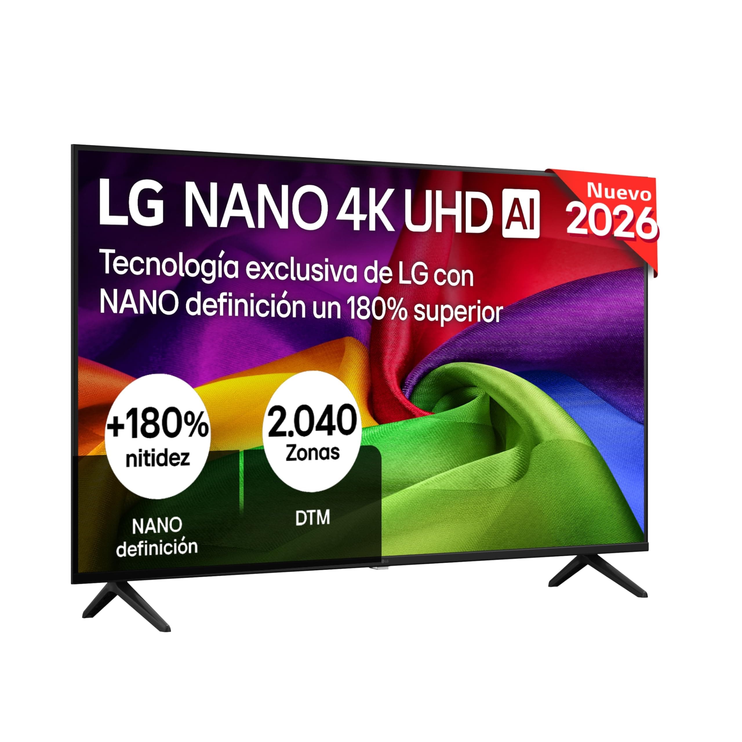 LG 50NU800B6LC - TV 50", Nano 4K UHD AI, Smart TV, WebOS 25 (Actualizable), Procesador Alpha 7 Gen9 AI, 144Hz, HDR10 y Dolby Digital Plus, Magic Remote, Alexa/Google Assistant, Negro