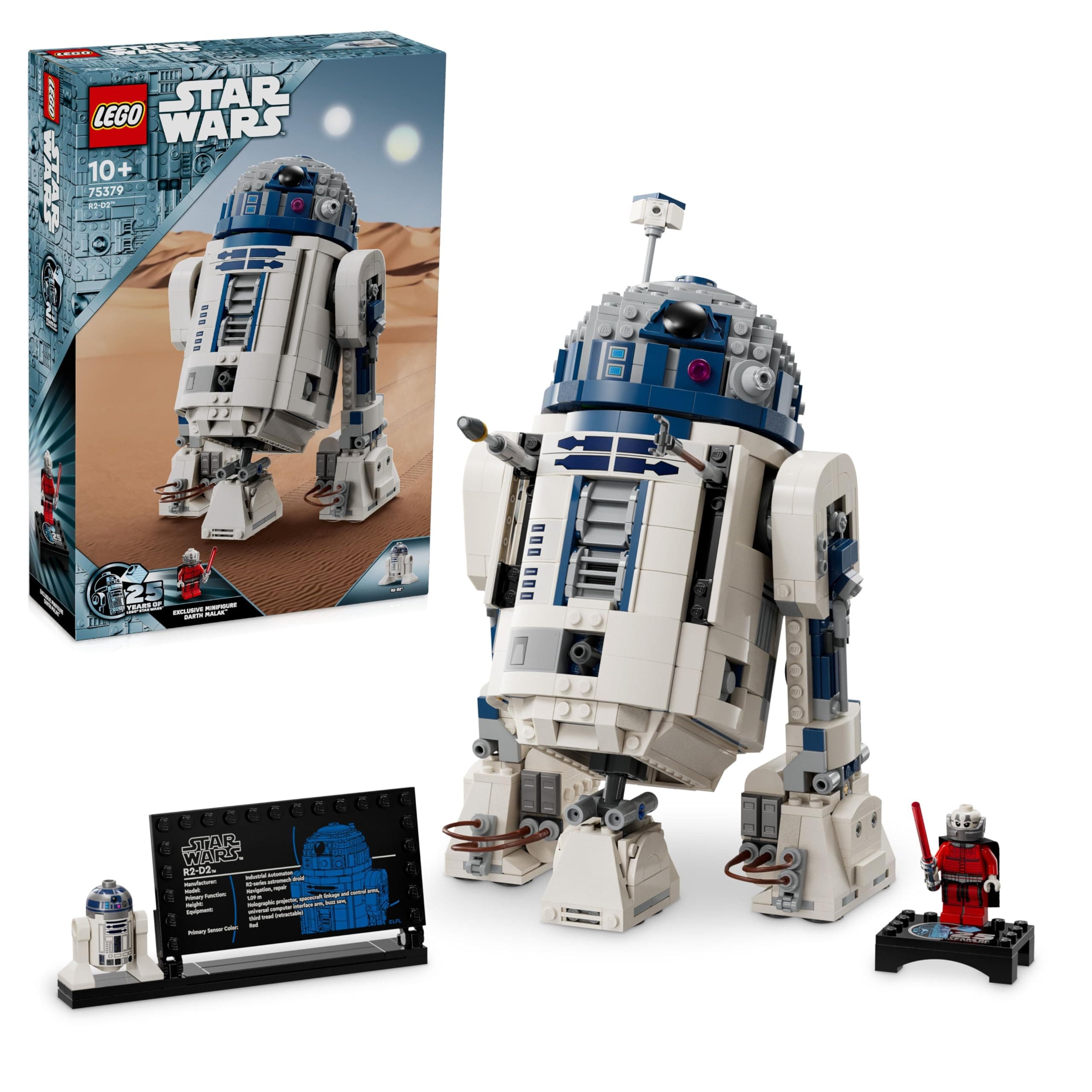 LEGO Star Wars 75379 R2-D2 - Giocattolo da Costruire - Figura di Droide da Esposizione con Testa Rotante, Periscopio e Strumenti - Incl. una Minifigure di Darth Malek - Regalo per Bambini da 10 Anni