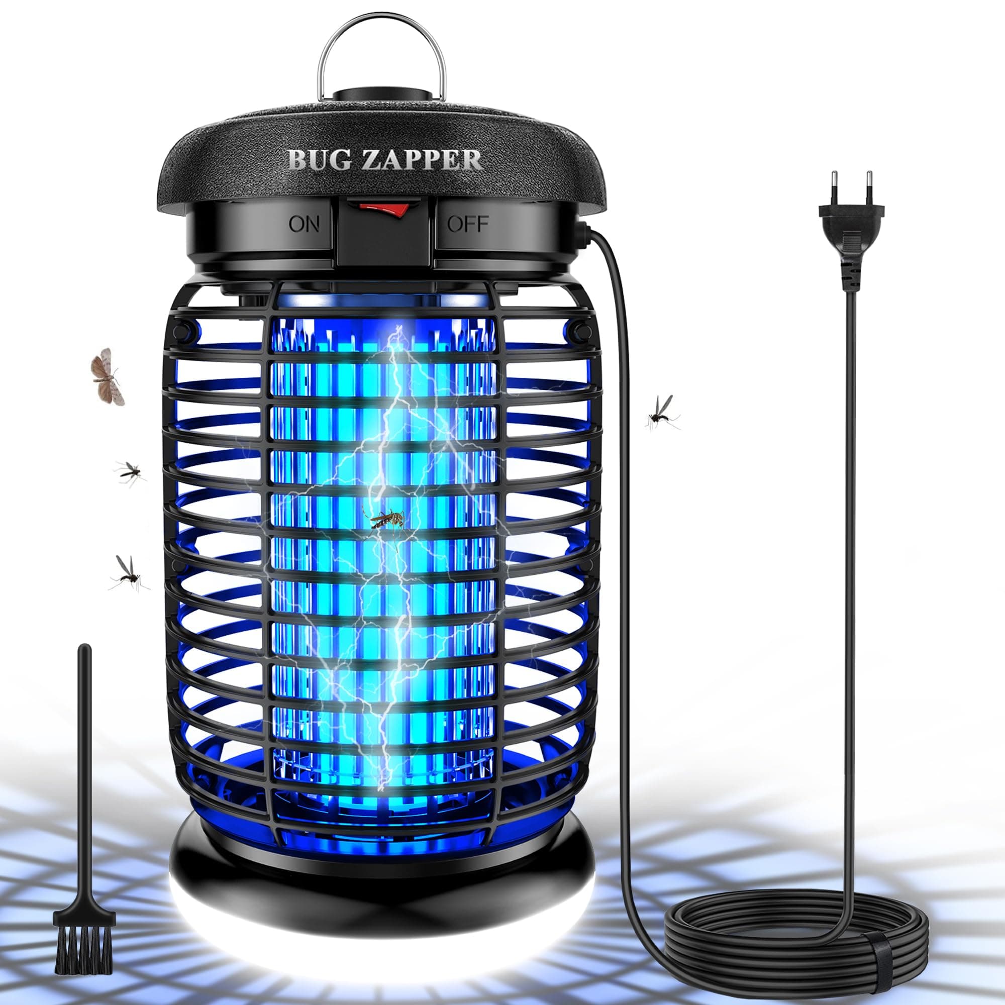 WUEAOA Lámpara antimosquitos con iluminación LED, 4200V 15W UV Mata Mosquitos electrico, No tóxico e Inodoro, Resistente IPX4, Atrapa eficazmente Mosquitos, Moscas y Polilla