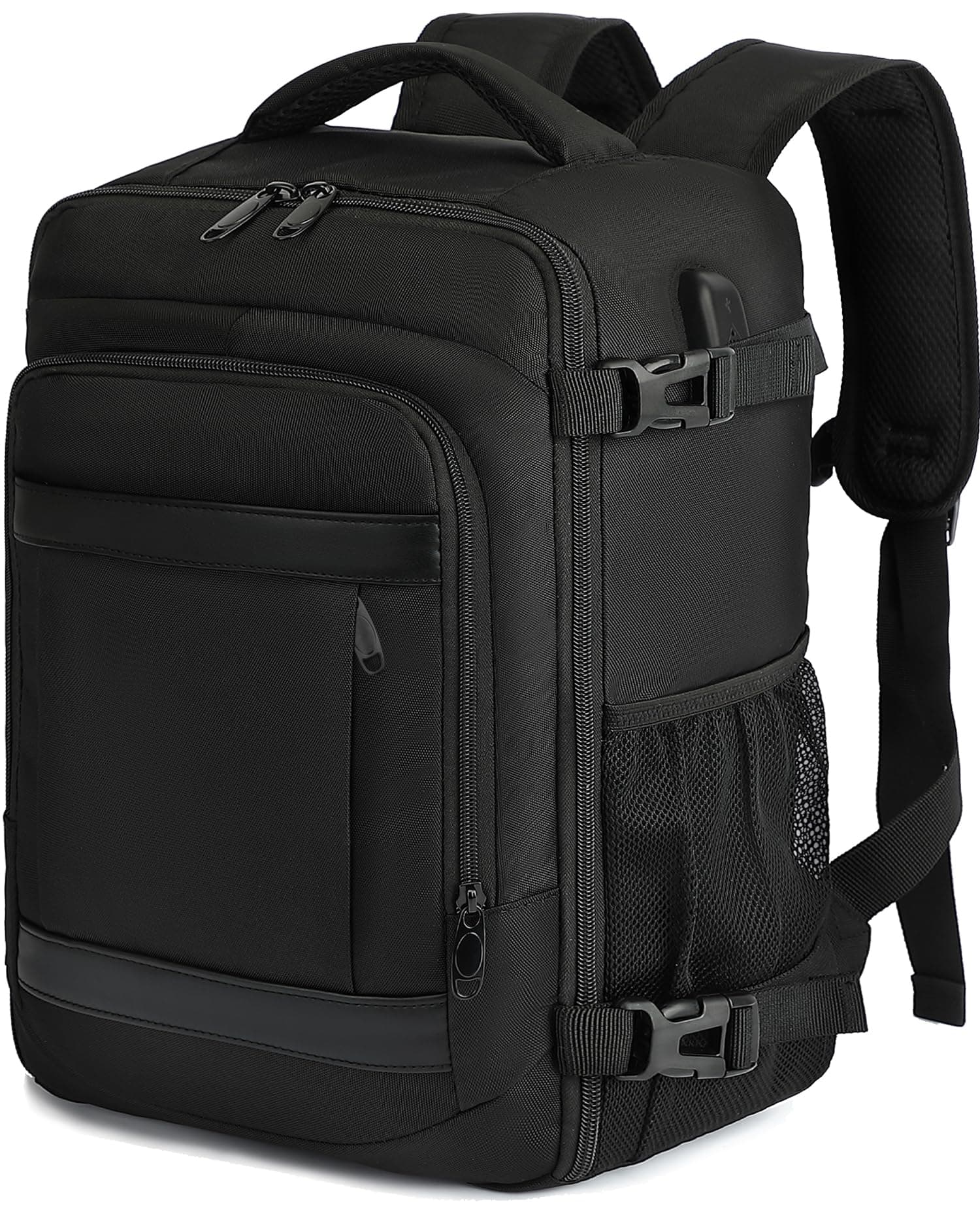 KLOSTAIN Mochila Viaje Cabina Avion 45x36X20 para Easyjet 30L Mochila Cabina Equipaje de Mano Bolso Mochilas Hombre para Portatil de 14 Pulgadas Mochila de Viaje Escuela Trabajo Negro