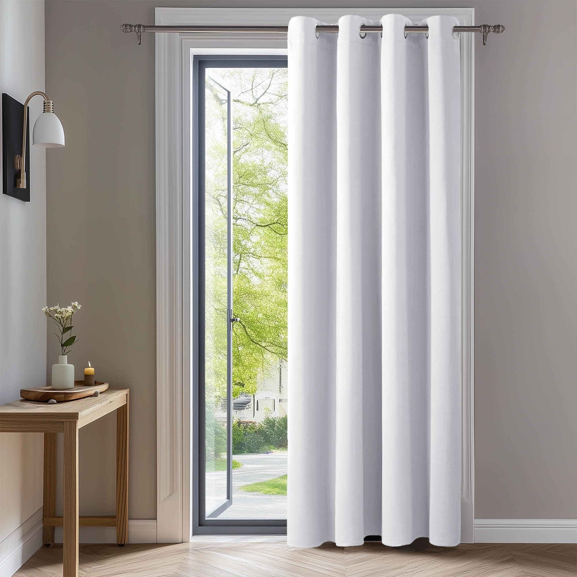 Deconovo Rideaux Occultants Isolant Thermique Anti Froid, 132X214 CM (Largeur X Hauteur), Rideaux pour Salon et Chambre, Design Moderne à Oeillets, Gris Perle, 1Pièces