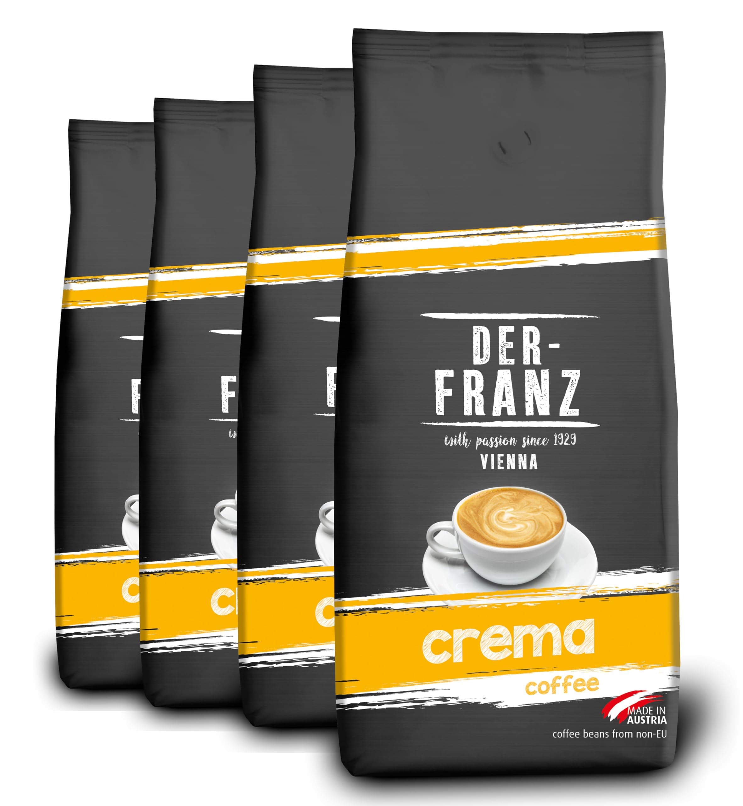 Der-Franz Crema Kaffee, ganze Bohne, 4 x 1000 g