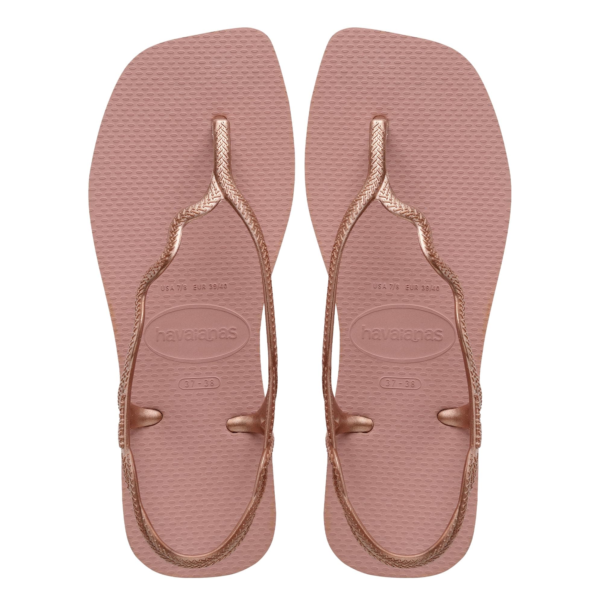 Havaianas - Soleil, Sandali A T Da Donna Eleganti, Resistenti E Confortevoli, Chiusura Posteriore, Cinghie Ondulate E Suola Con Bordi Squadrati