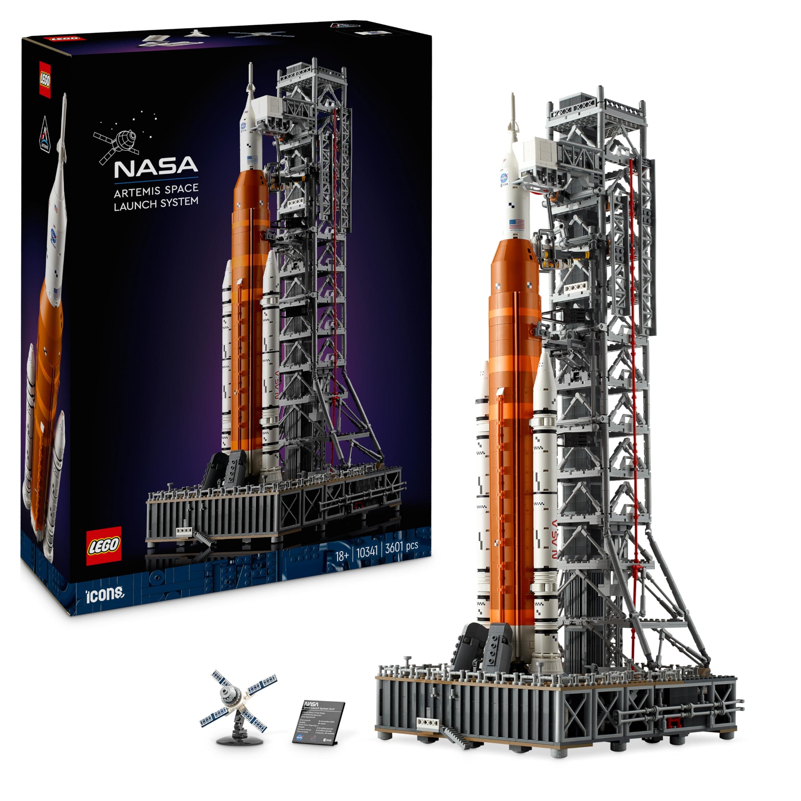 LEGO Icons Le Système de Lancement Spatial d’Artemis de la NASA - Edition Collector - Objet Décoratif pour la Maison et Le Bureau - Set de Construction pour Adultes Hommes et Femmes 10341