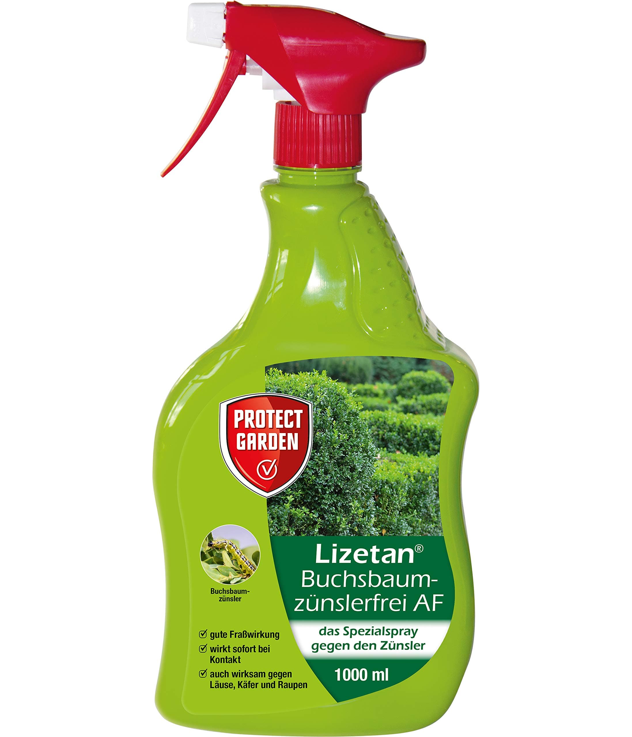 PROTECT GARDEN Lizetan Buchsbaumzünslerfrei AF, anwendungsfertiges Spray gegen den Buchsbaumzünsler, 1 Liter