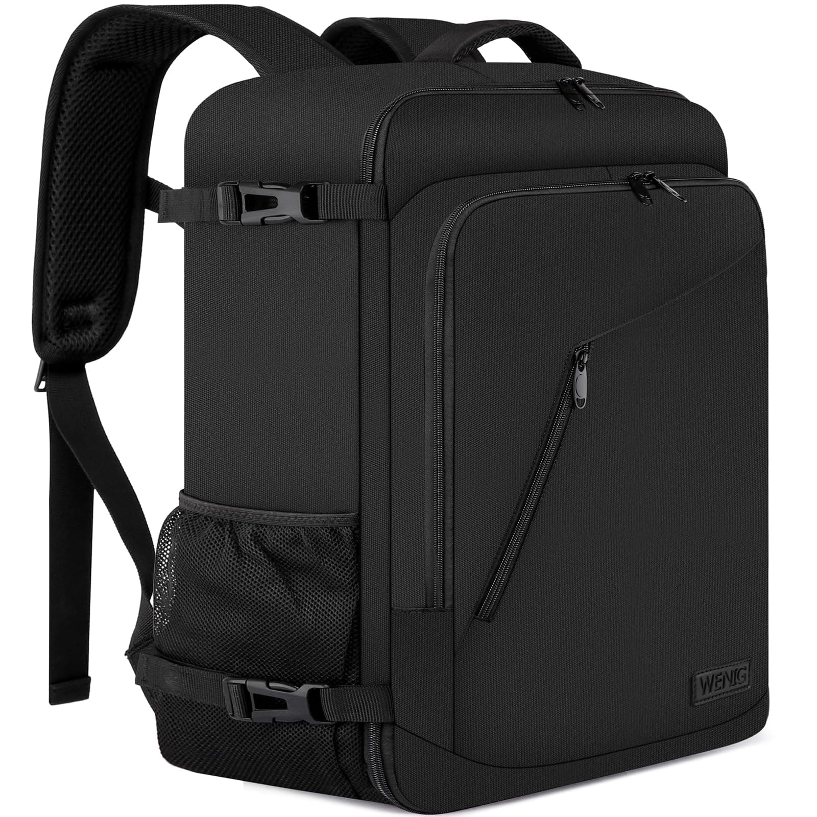 Bagaglio a Mano 55x40x20 Zaino da Viaggio Aereo Borse da Cabina 55x40x20 Zaino Porta PC 17.3 pollici con Caricatore USB per Scuola Trekking Lavoro Casual Daypack 44L Nero