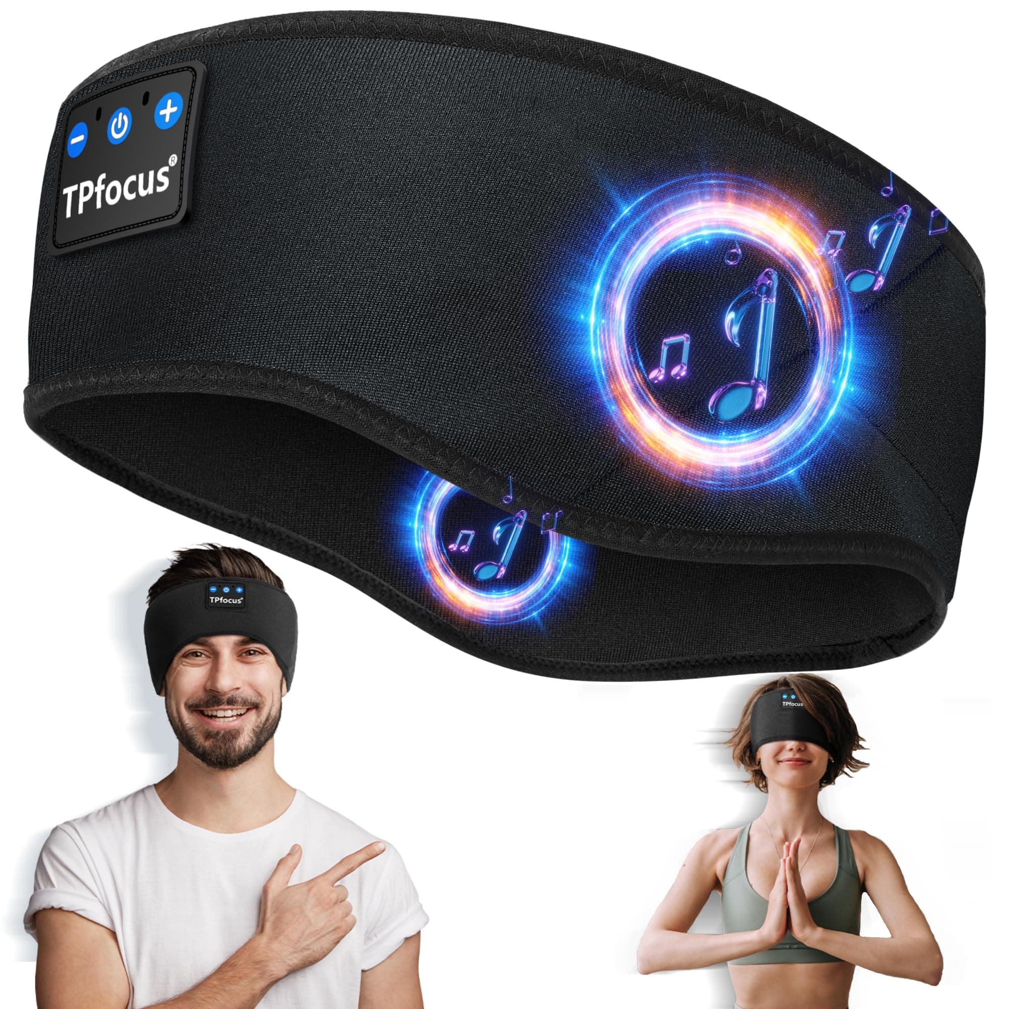 TPfocus Auriculares para Dormire ASMR Auriculares Bluetooth Regalo Hombre y Mujer Banda Deportiva Inalámbrico Recargable Bluetooth Dormire para Correr, Viajes y Relax