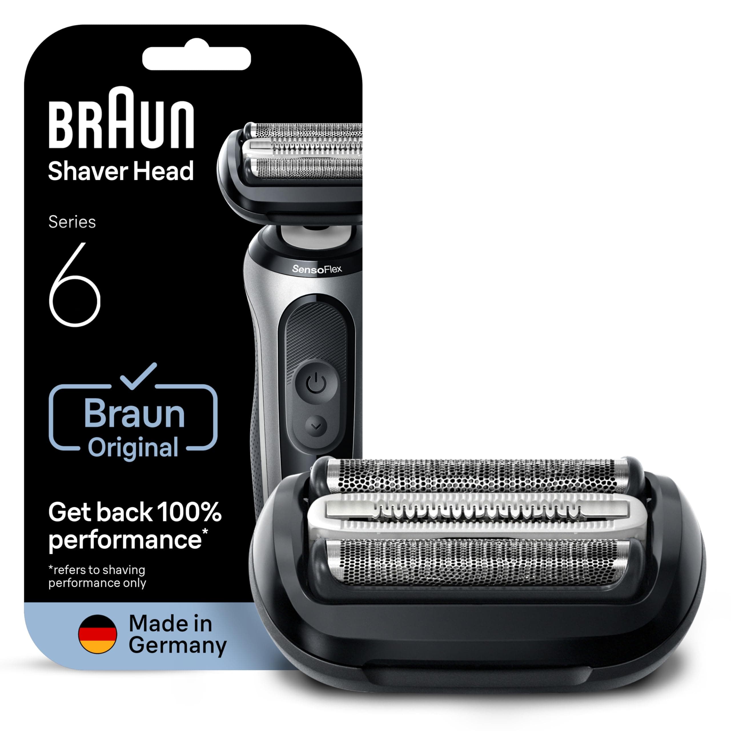 Braun Serie 6 64B, Testina Braun Serie 6 ORIGINALE Per Rasoio Elettrico Barba, Recupera il 100% delle Prestazioni Del Tuo Regolabarba Uomo, Compatibile Con I Rasoi Series 6 60-, 61-, 62-