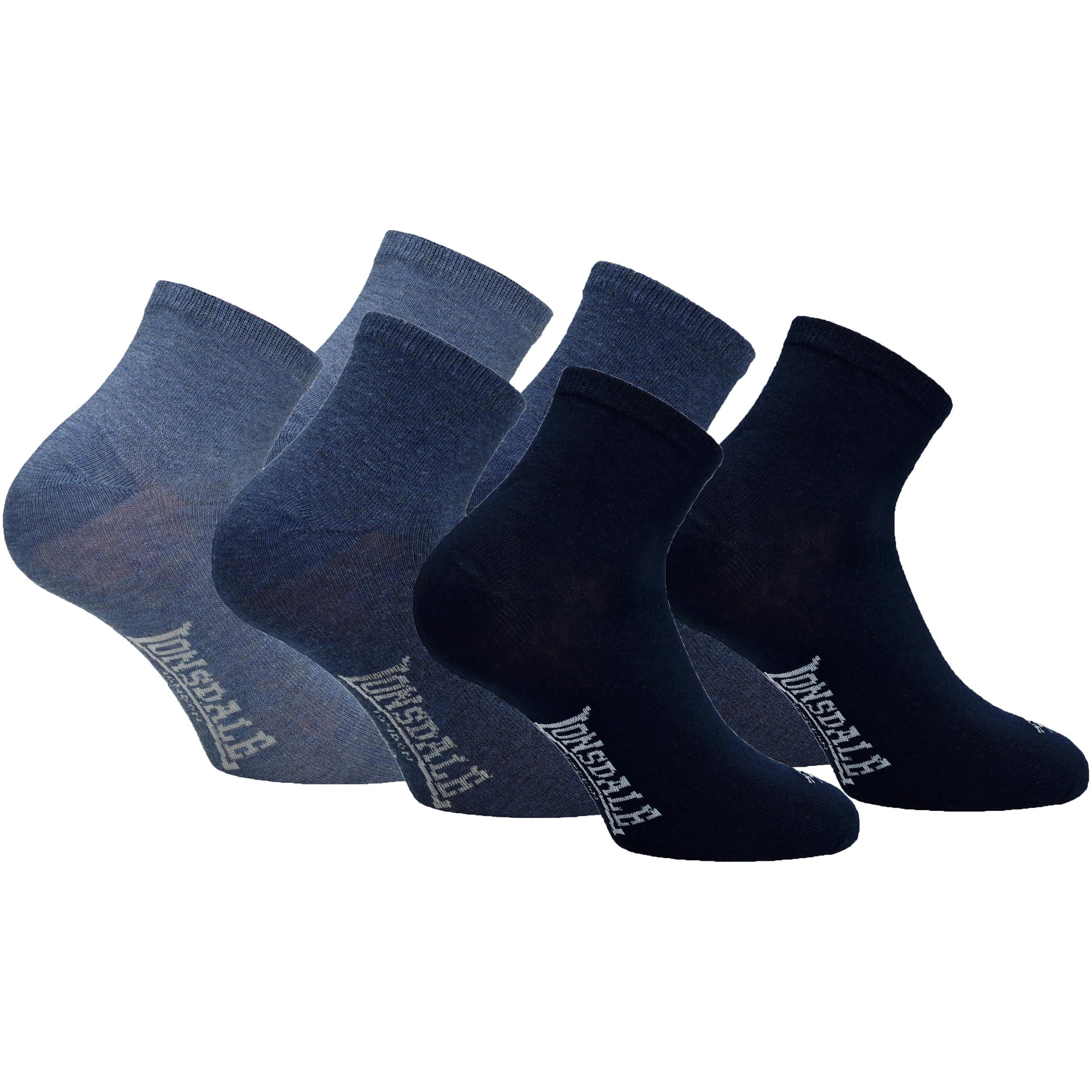 Lonsdale 6 Paia Calzini Corti Uomo Donna - Calzini Sportivi Quarter - Lunghezza Sopra la Caviglia - Cotone Traspirante