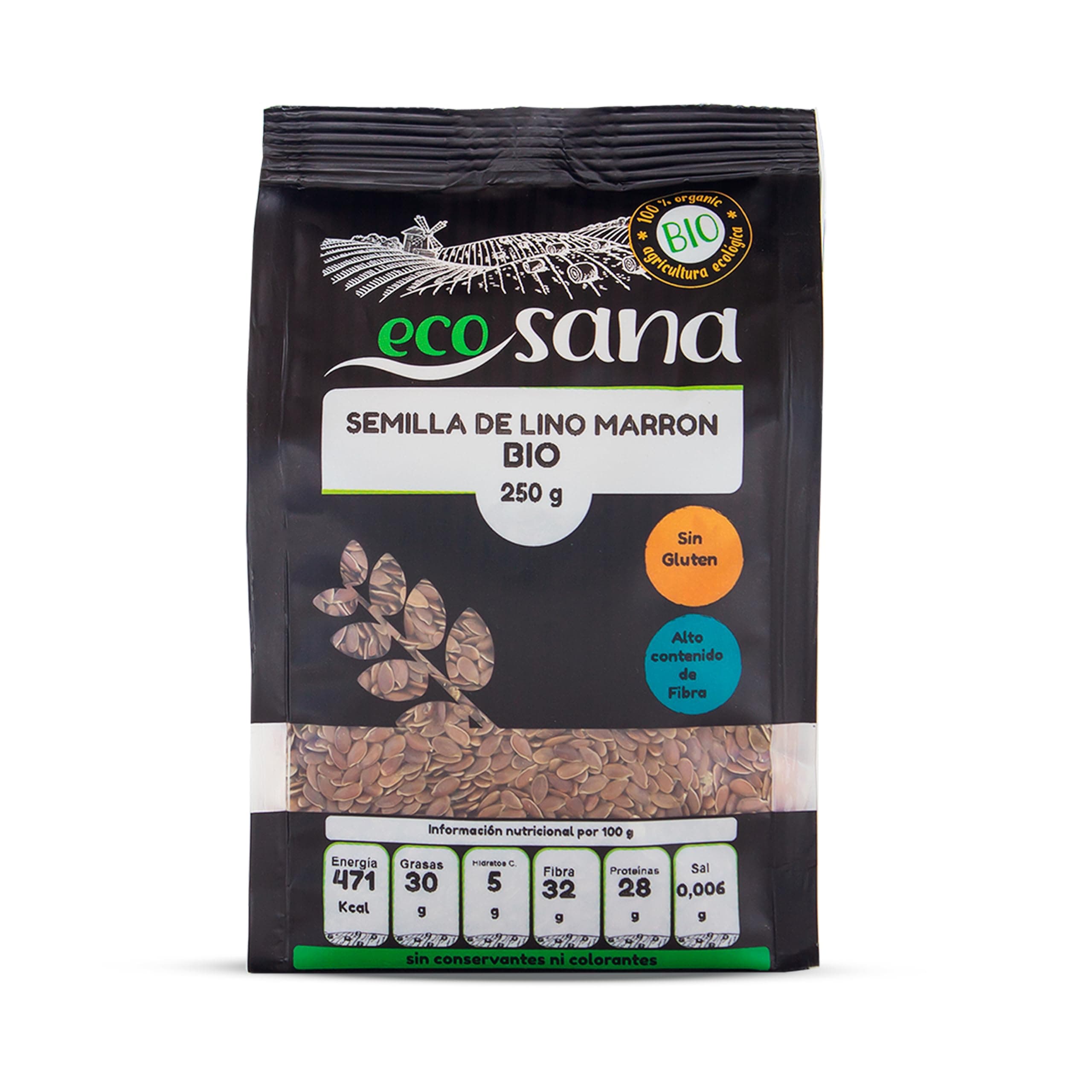 SEMILLA LINO MARRON BIO 250G ECOSANA