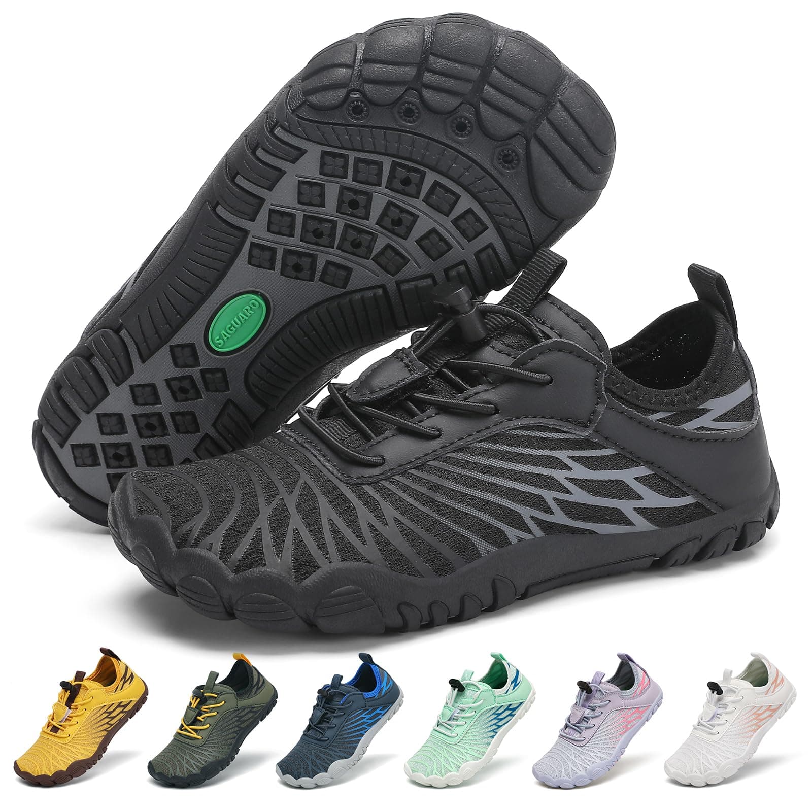SAGUARO Kinder Barfußschuhe Wasserschuhe Schnell Trocknend Atmungsaktiv Badeschuhe mit Breiter Zehenbox, Gr.25-35