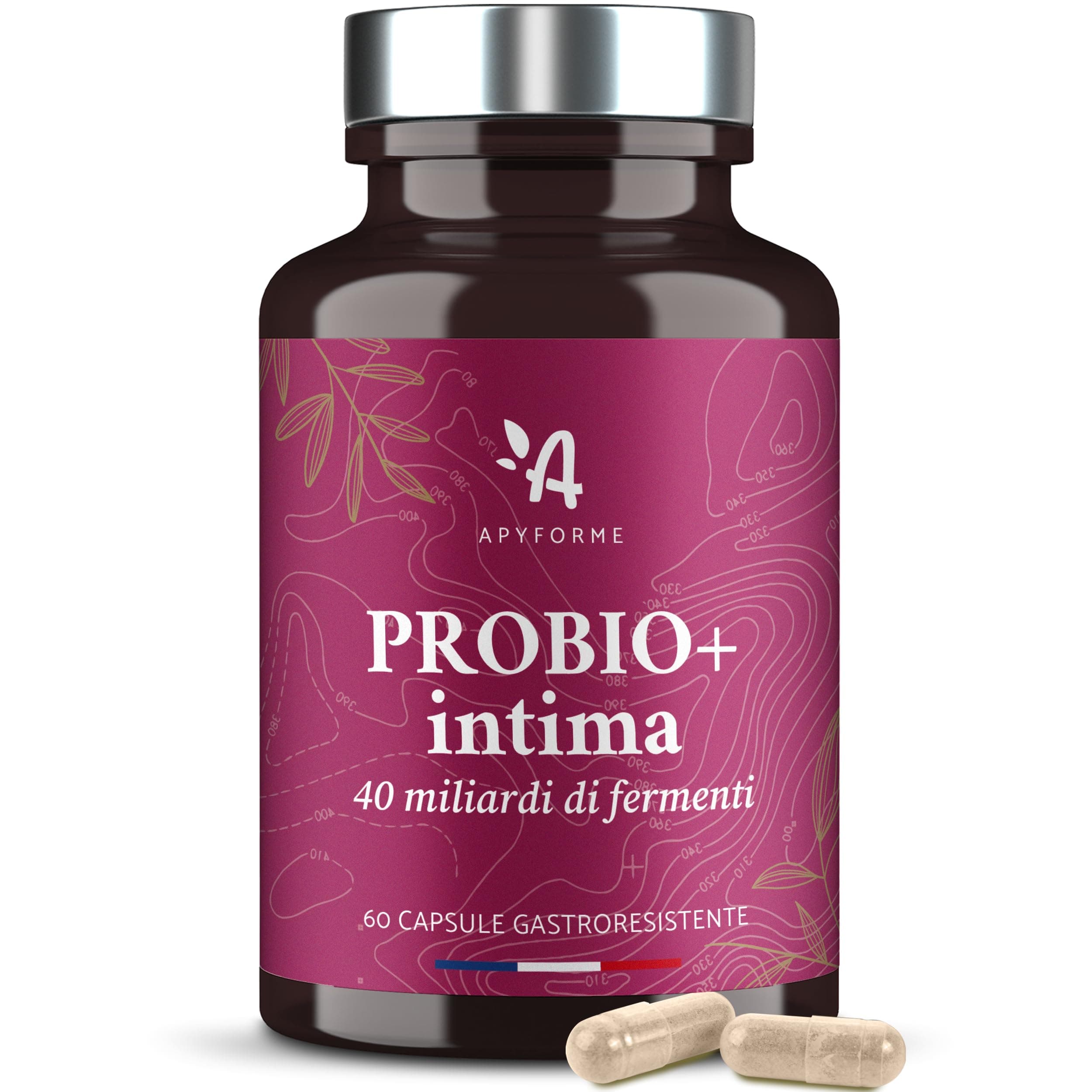 Apyforme - Probiotici Donna Flora Intima - Fino a 40 Miliardi UFC/Giorno - 4 Ceppi Lactobacillus Reuteri, Rhamnosus Crispatus e Acidophilus - 60 Capsule Gastroresistenti - Probio+ Intima