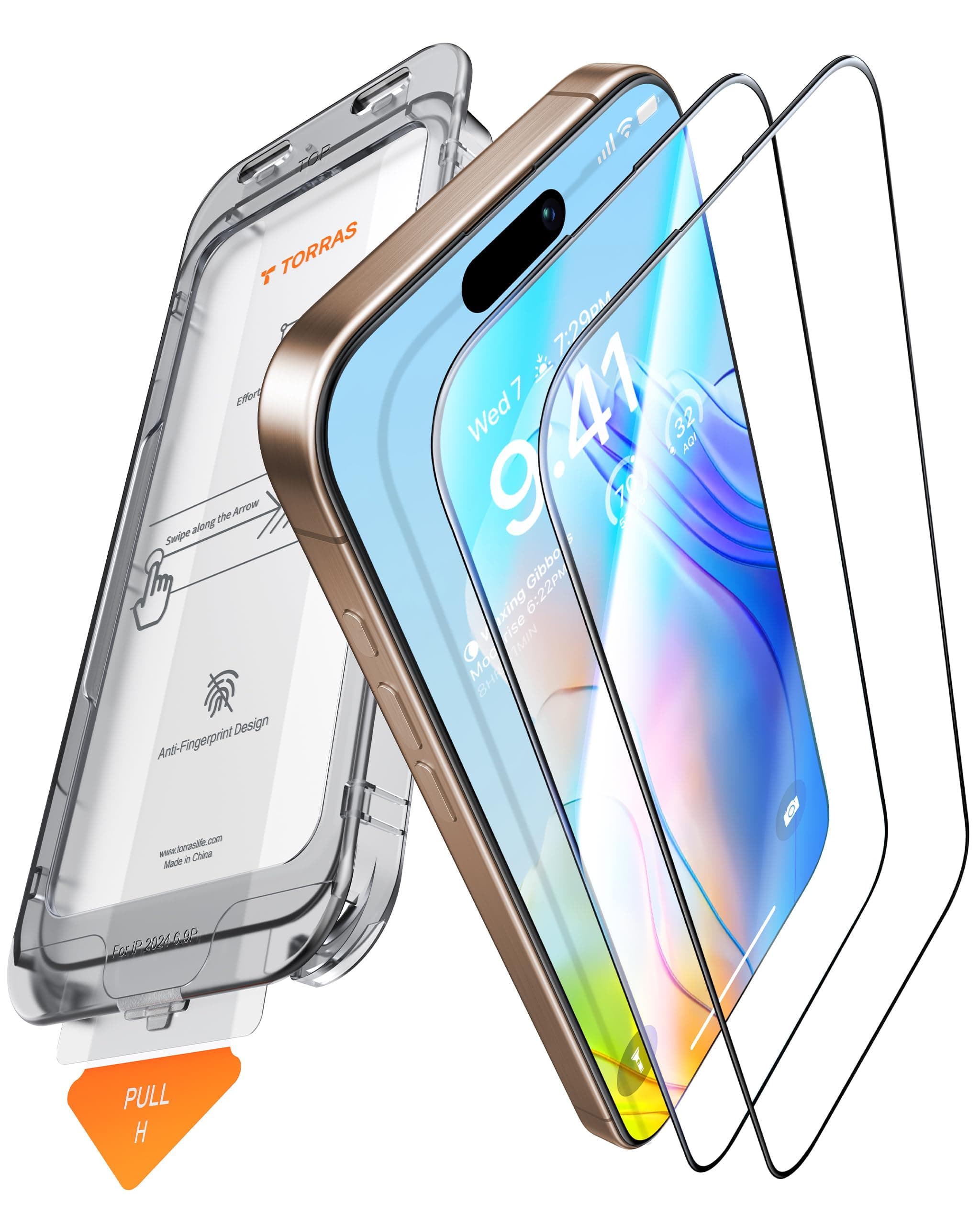 TORRAS für iPhone 17 Pro für Panzerglas [TOP Bruchsicherheit] Schutzfolie für iPhone 17 Pro Folie 9H Tempered Glas [Einfache Installation] Anti-Fingerabdruck,Kompatibel mit Hülle,2 Stück