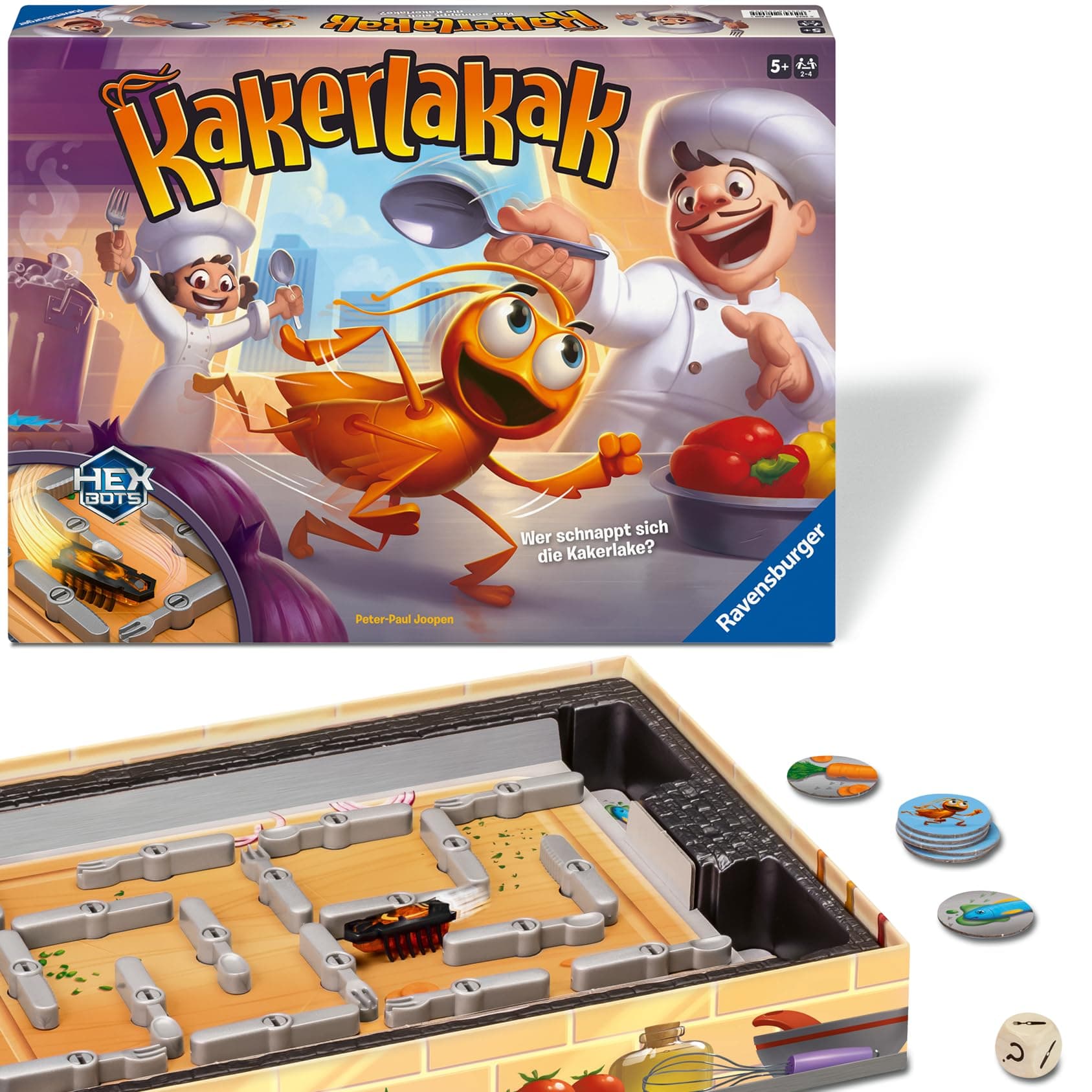 Ravensburger 20800 - Kakerlakak - Aktionsspiel mit elektronischer Kakerlake, Kinderspiele ab 5 Jahren, für 2-4 Personen, Familienspiele - Geburtstagsgeschenke