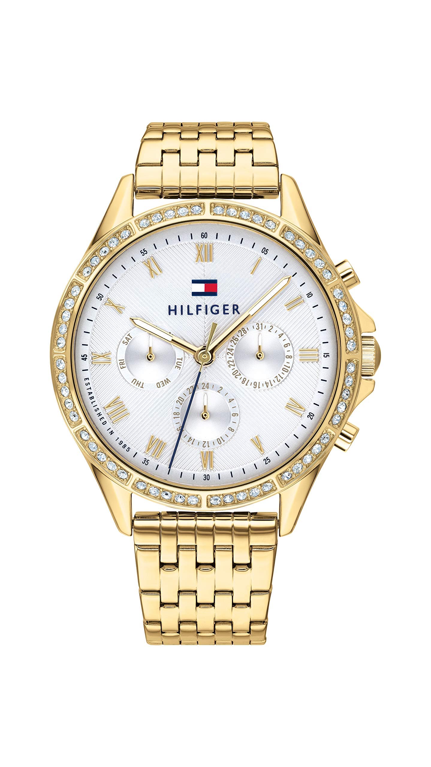 Tommy Hilfiger Reloj Analógico de Cuarzo Multifunción para Mujer con Correa de Acero Inoxidable - Disponible en versión Oro o Plata