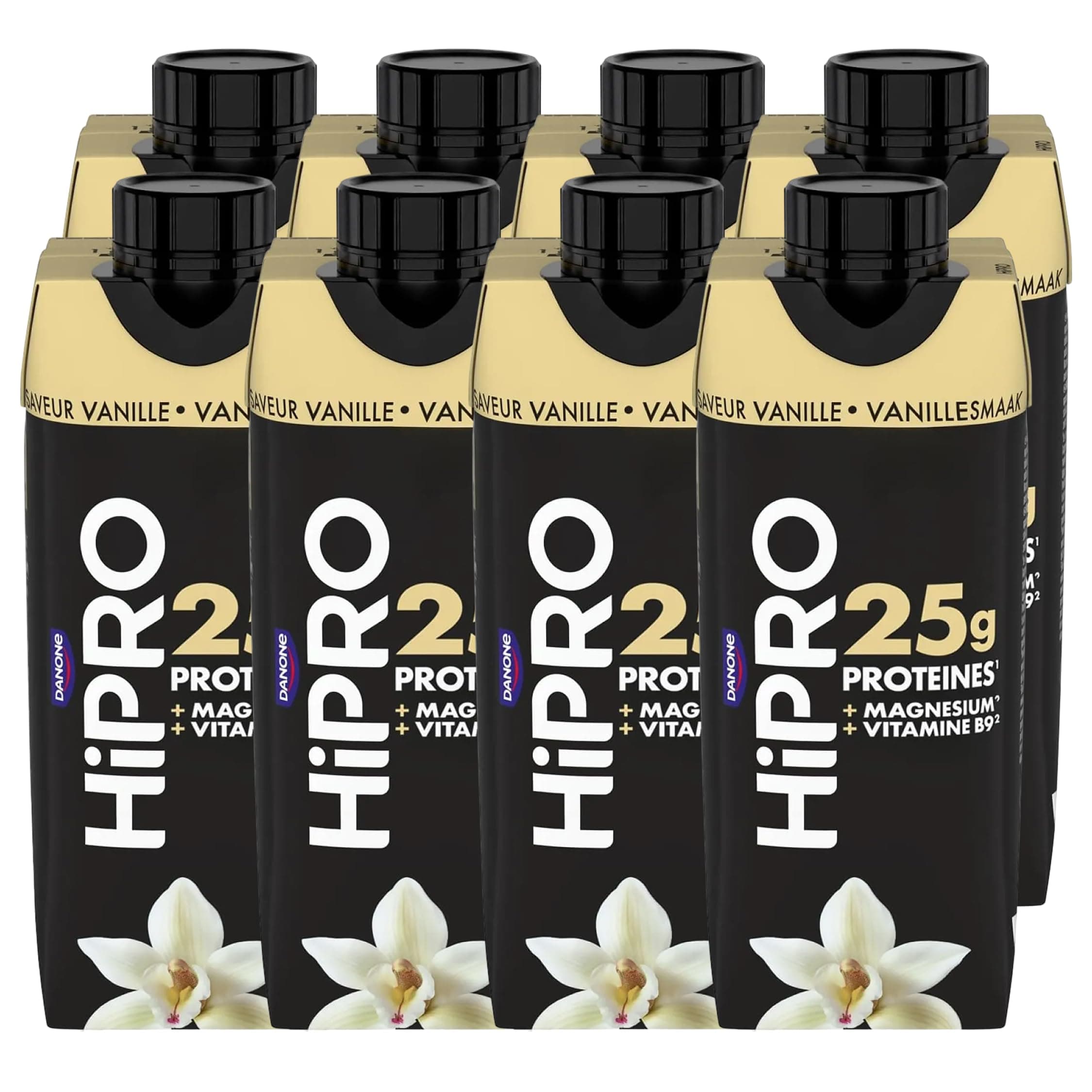 Hipro Boisson Protéinée Goût Vanille, 8 x 330ml