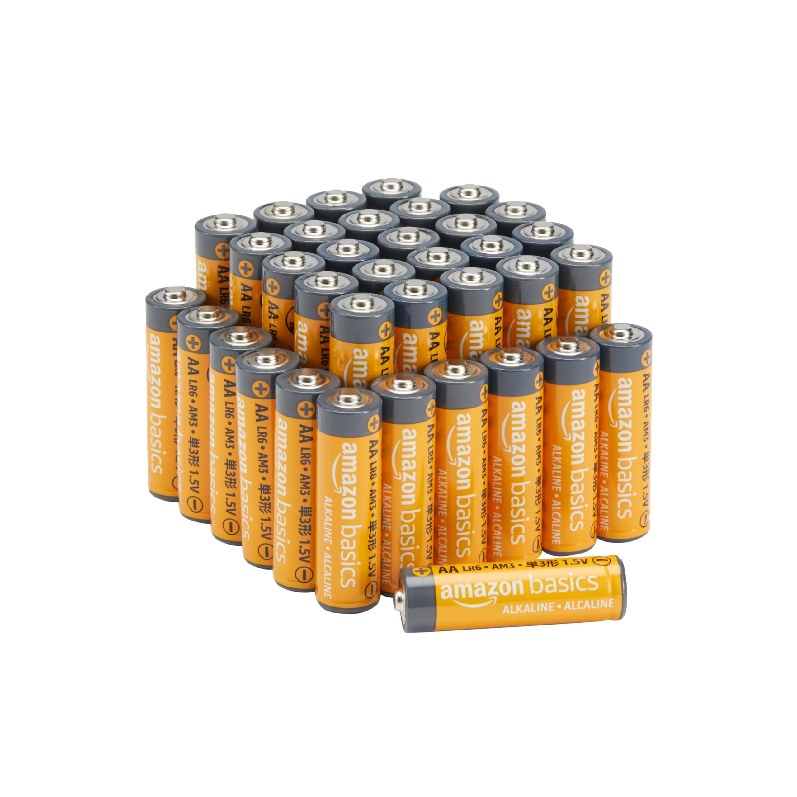 Amazon Basics, 36 batterie alcaline AA ad alte prestazioni, 1,5 Volt, durata di 10 anni