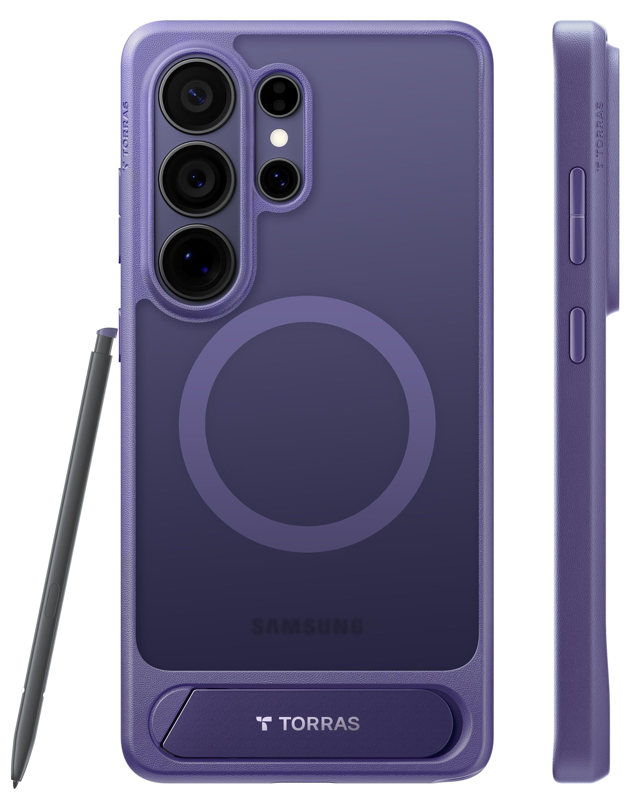 TORRAS Ostand L1 für Samsung Galaxy S26 Ultra Hülle für MagSafe mit unsichtbarem Ständer Militärschutz Magnetkraft Zertifiziert Stoßfest Hülle Samsung S26 Ultra Case Violett