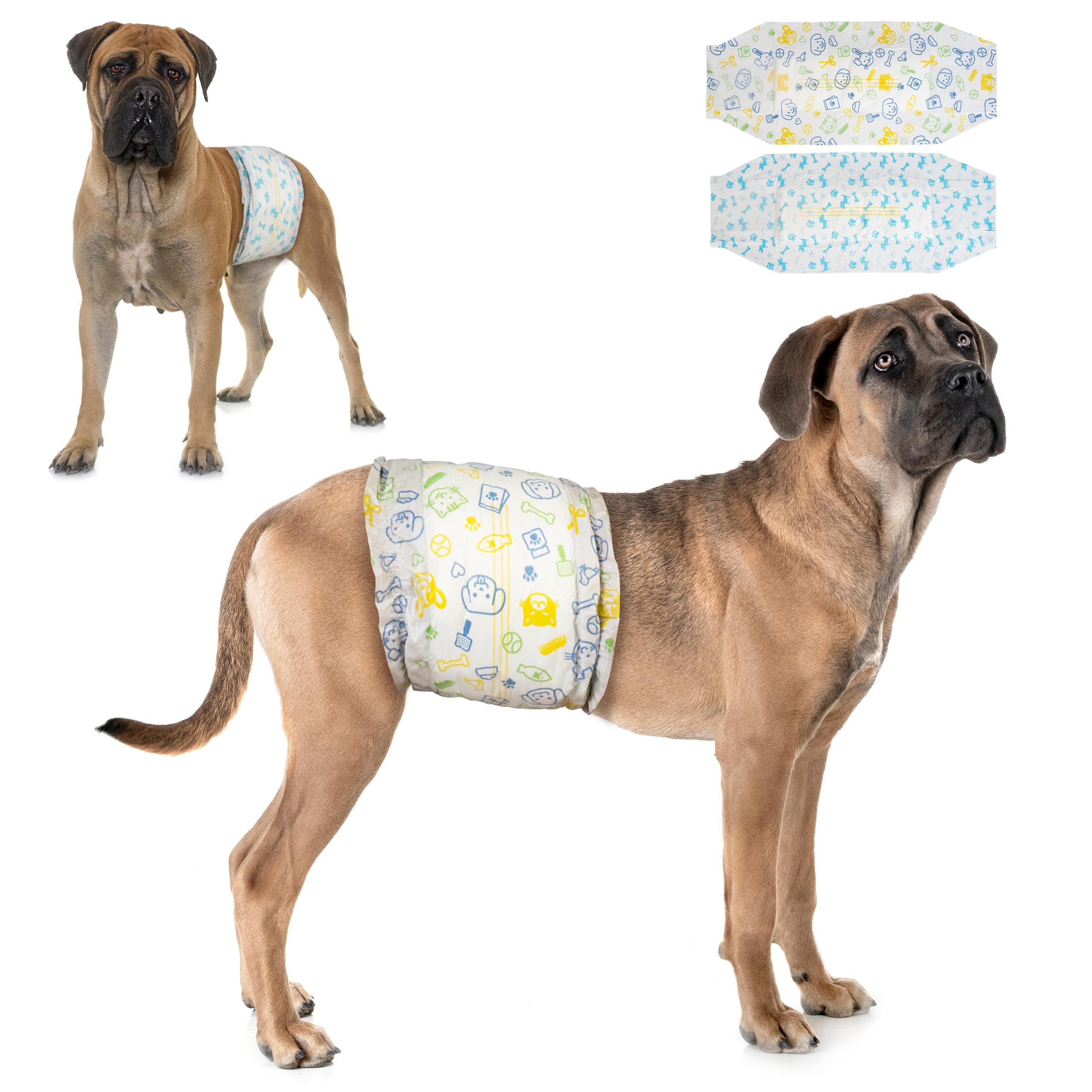 Dono Pannolini per Cani Maschi,24 pz.,Fascia per Cani Maschi,Pannolino Cane Maschio,Indicatore di bagnatura,super assorbente, incontinenza, eccitazione urinaria,i cani in calore, XS,S,M,L