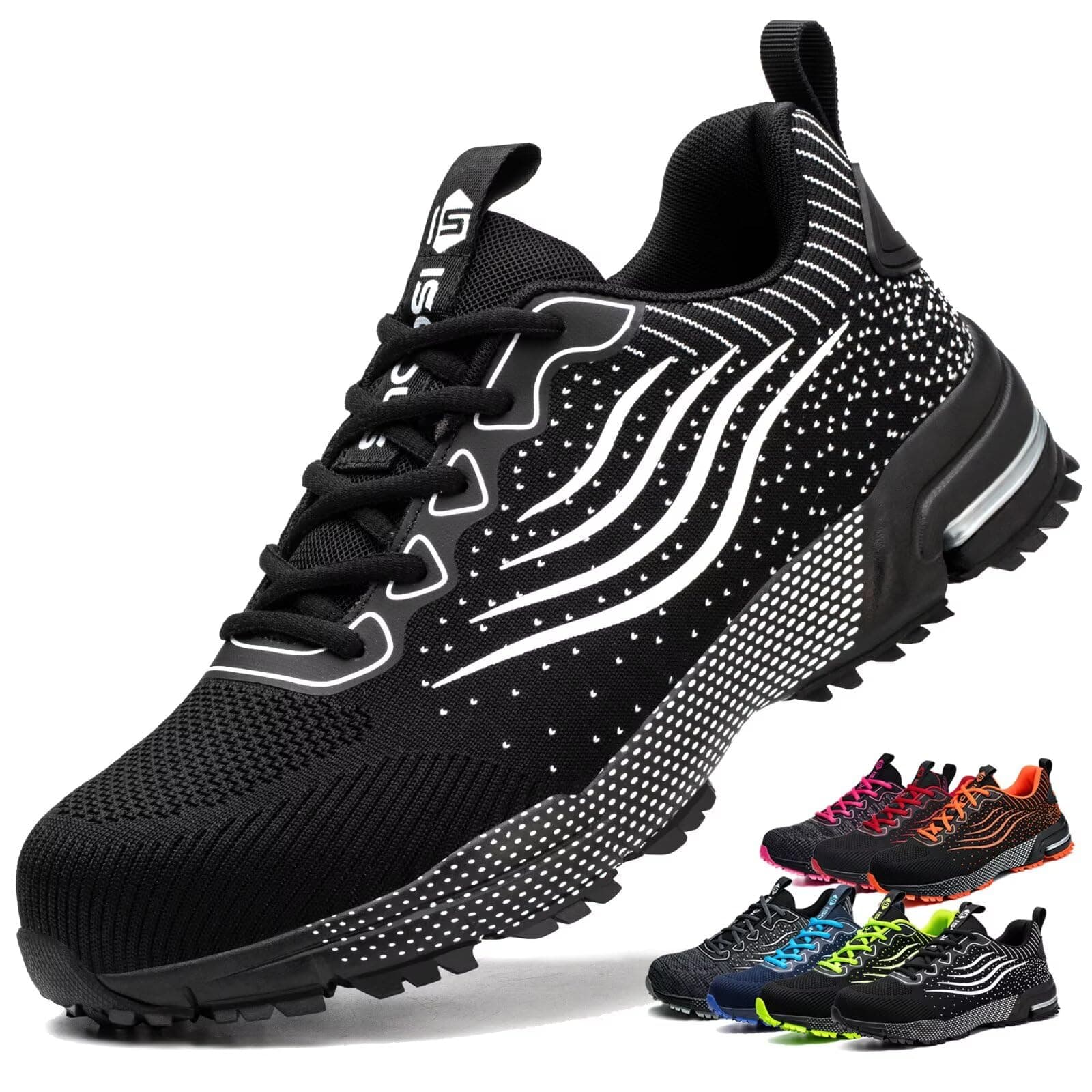 ISOOUS Zapatos de Seguridad Hombre Mujer Calzado de Trabajo Comodo Ligeros con Punta de Acero Transpirable Anti-pinchazos