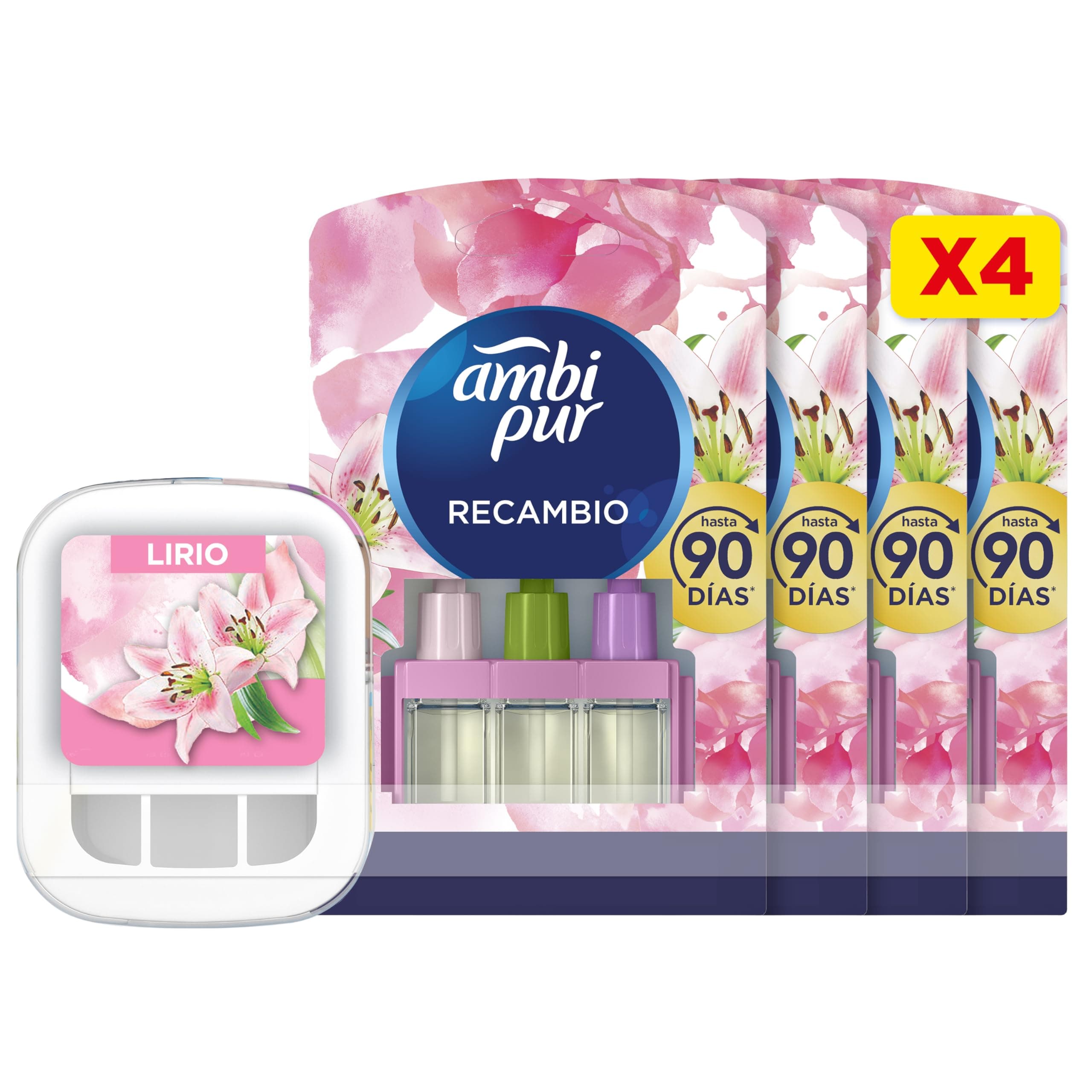 Ambi Pur 3VOLUTION - Aparato + 4 recambios Aroma Brisa De Lirio 80ml