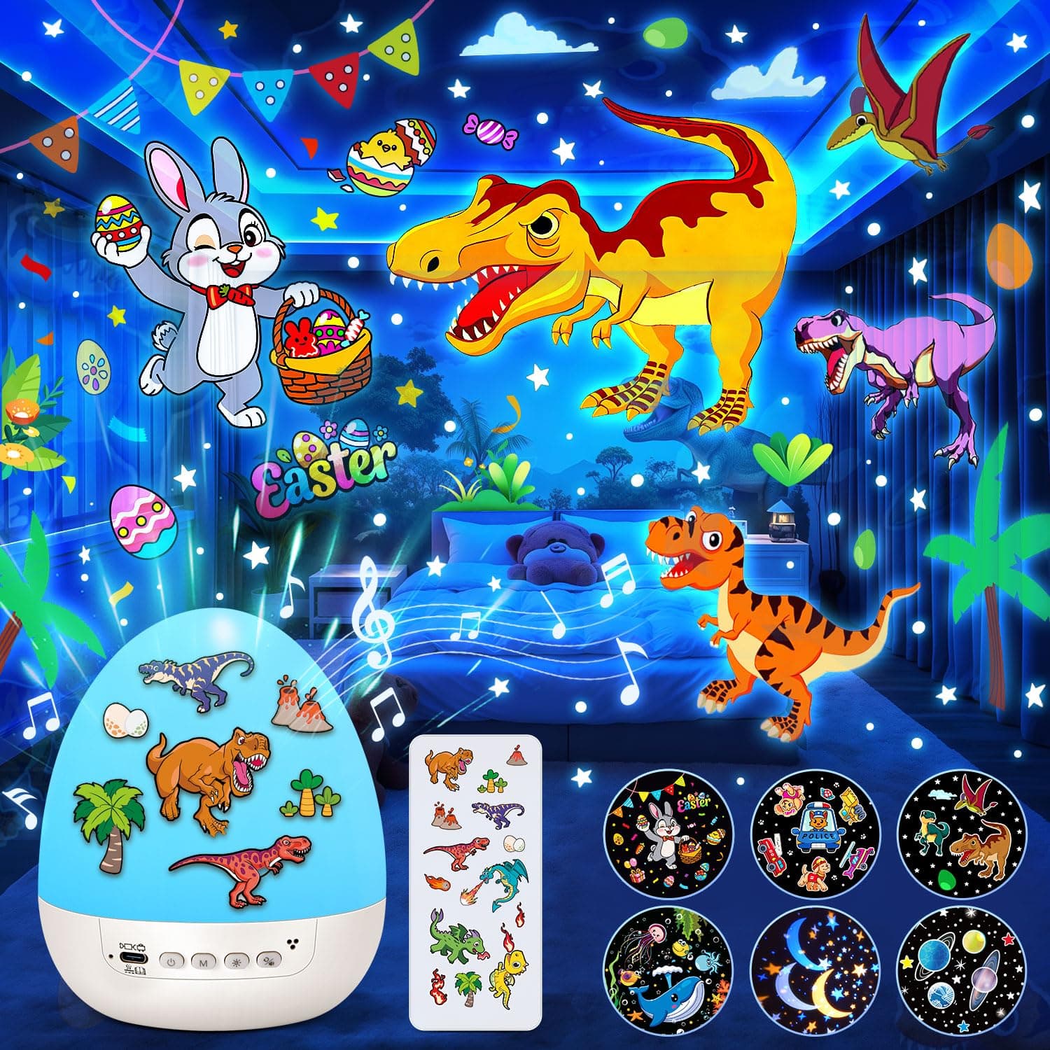 One Fire Juguete Dinosaurio Interactivo, Huevo Dino con 14 Juegos de Proyección y Música, Juguetes Sensoriales y Aprendizaje Niños 2 3 4 5 6 Años, Regalo Cumpleaños Niño Niña, Juguete Educativo