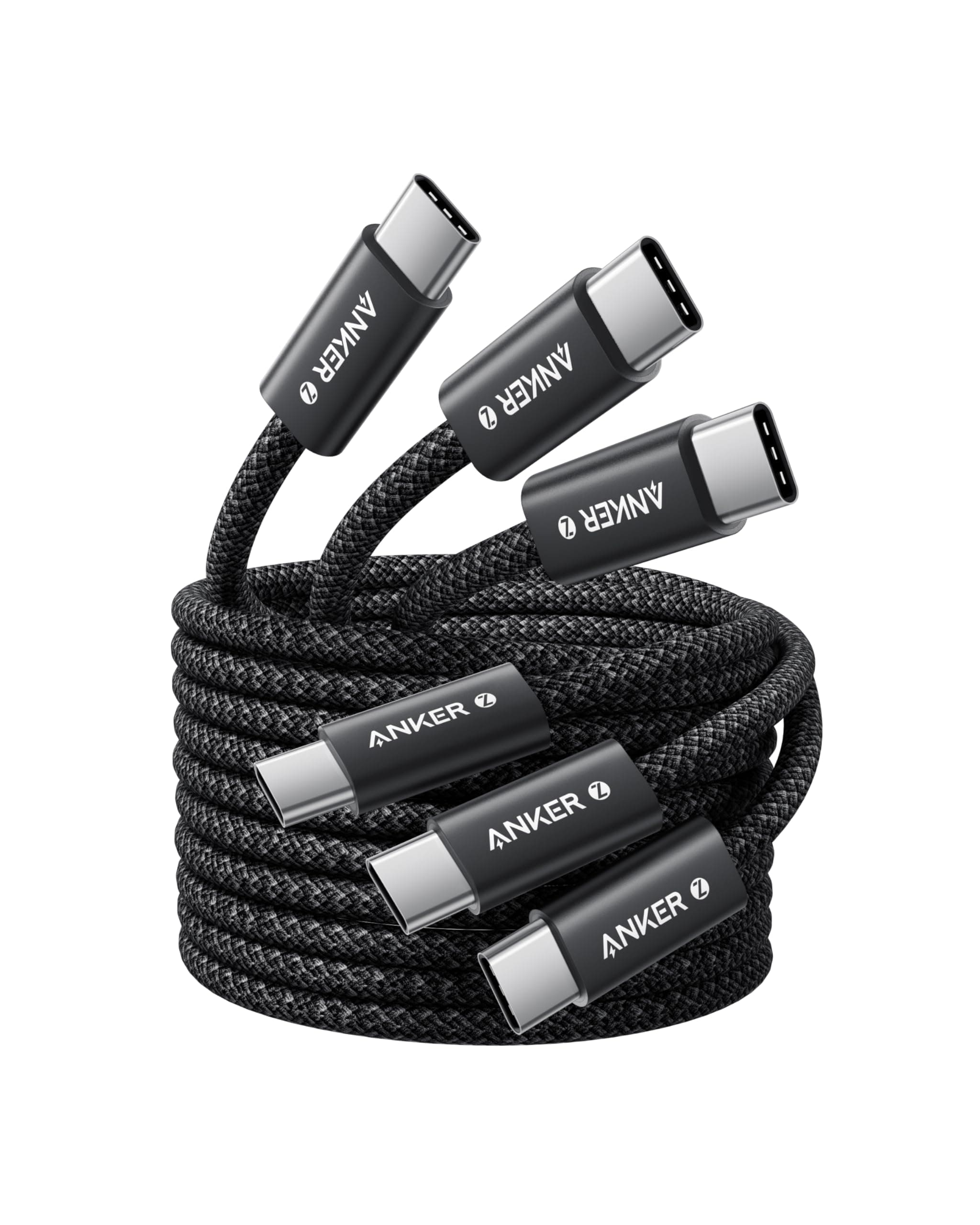 Anker 240W USB C auf USB C Kabel, [3 Stück 1,5m] PD 3.1 Schnellladekabel USB C Kable, USB C Ladekabel für iPhone 17 Pro Max/iPhone Air/16/15 Serie, Samsung Galaxy S25/S24, MacBook Pro/Air, iPad Pro