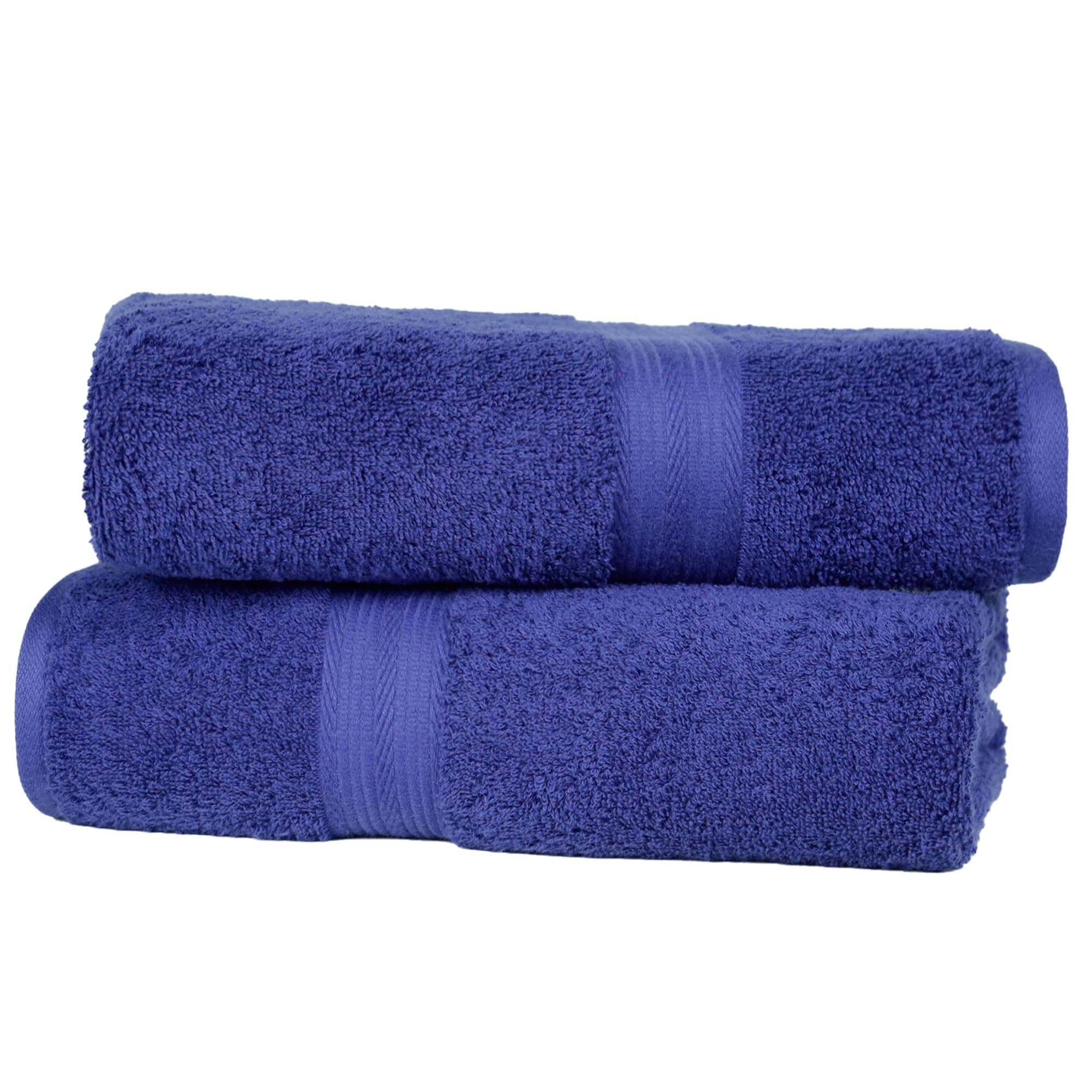 Amazon Basics Badetuch 100 % Baumwolle, 70 x 140 cm, 2 Stück | saugfähig, weich, farbecht, für Badezimmer, Königsblau