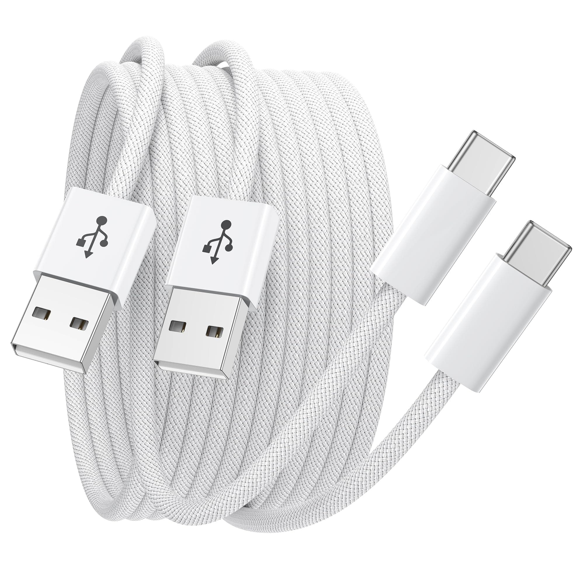 NIBIKIA Cavo USB C [2M 2Pezzi] 3.1A Cavo USB Type-C Ricarica Rapida Nylon Cavo Tipo C per iPhone 16/15/Pro/Plus/Pro Max,Galaxy S24/S23+/Ultra/S22,iPad Pro/Air