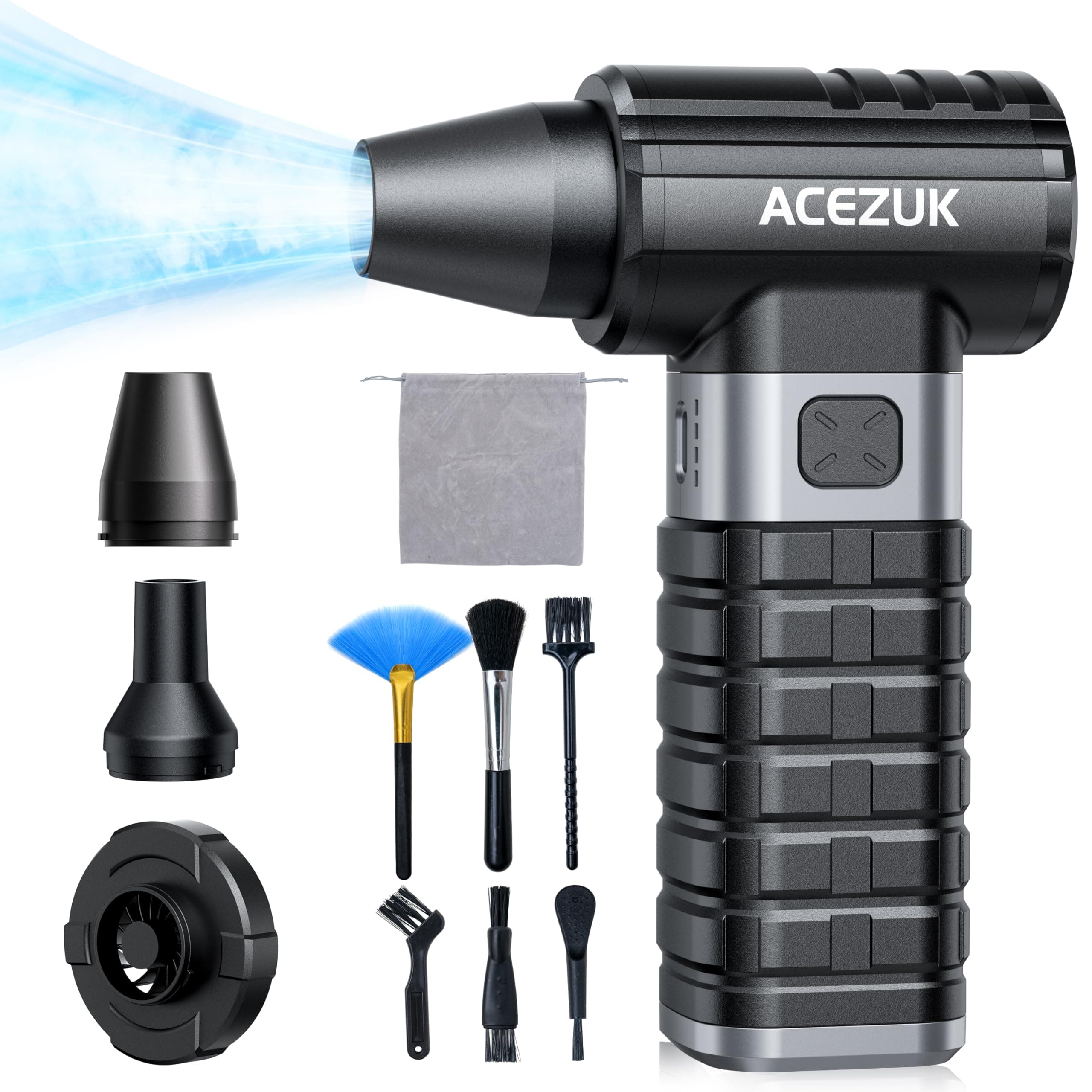 Aria Compressa Elettrico Rimuovi Polvere, 250000RPM & 10500mAH & 4 Velocità Air Duster Soffiatore PC con Batteria Ricaricabile Per PC, Tastiera, Ufficio, Auto, Puliz